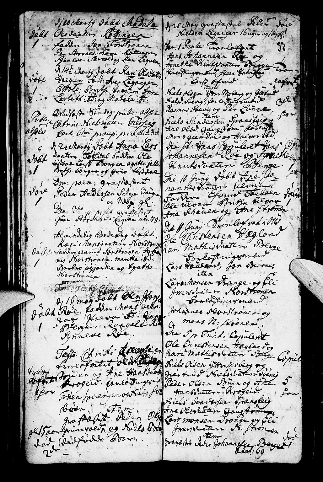 Os sokneprestembete, SAB/A-99929: Parish register (official) no. A 2, 1723-1758, p. 33