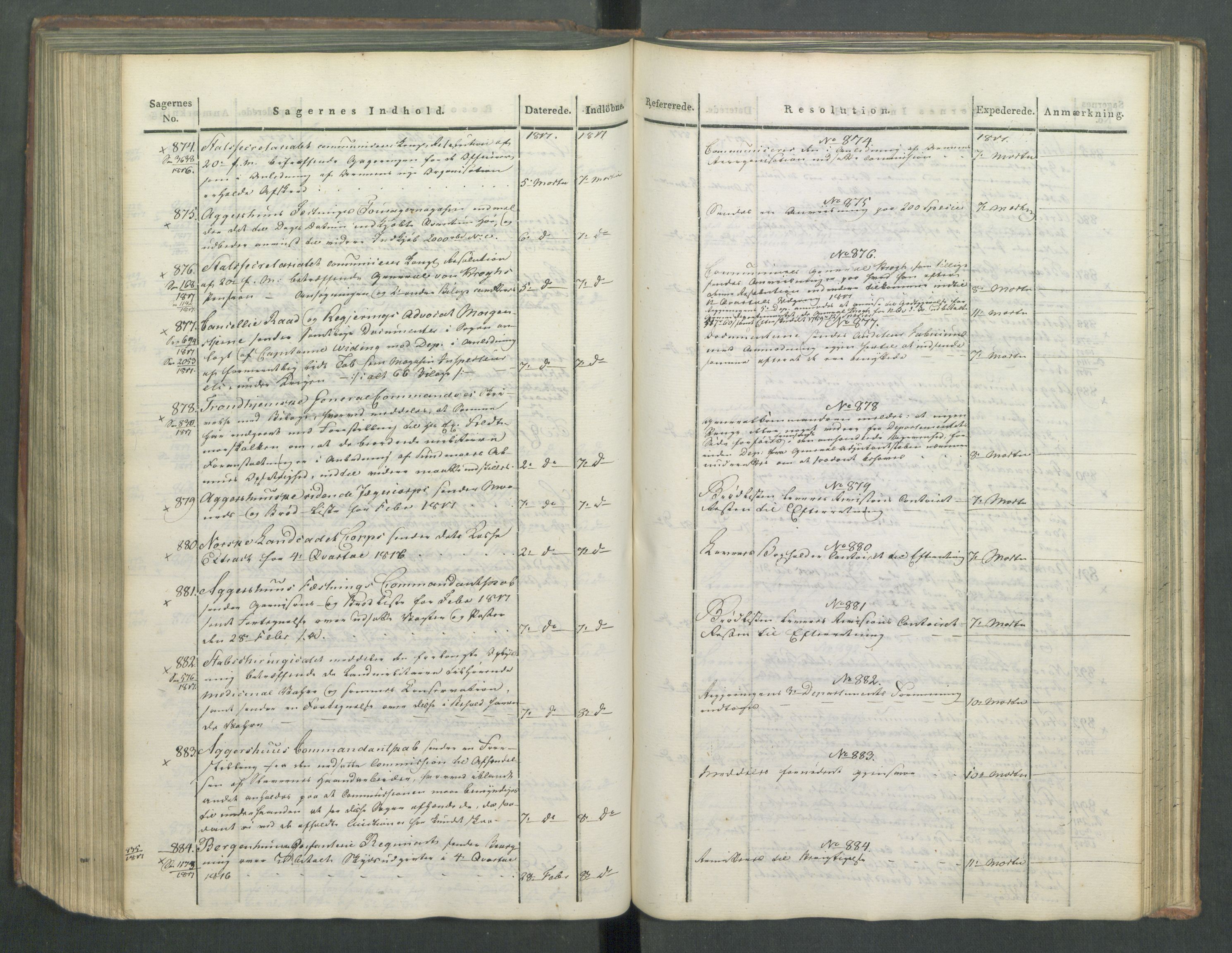 Armédepartementet, RA/RAFA-3493/C/Ca/L0009: 6. Departements Journal, 1816-1817