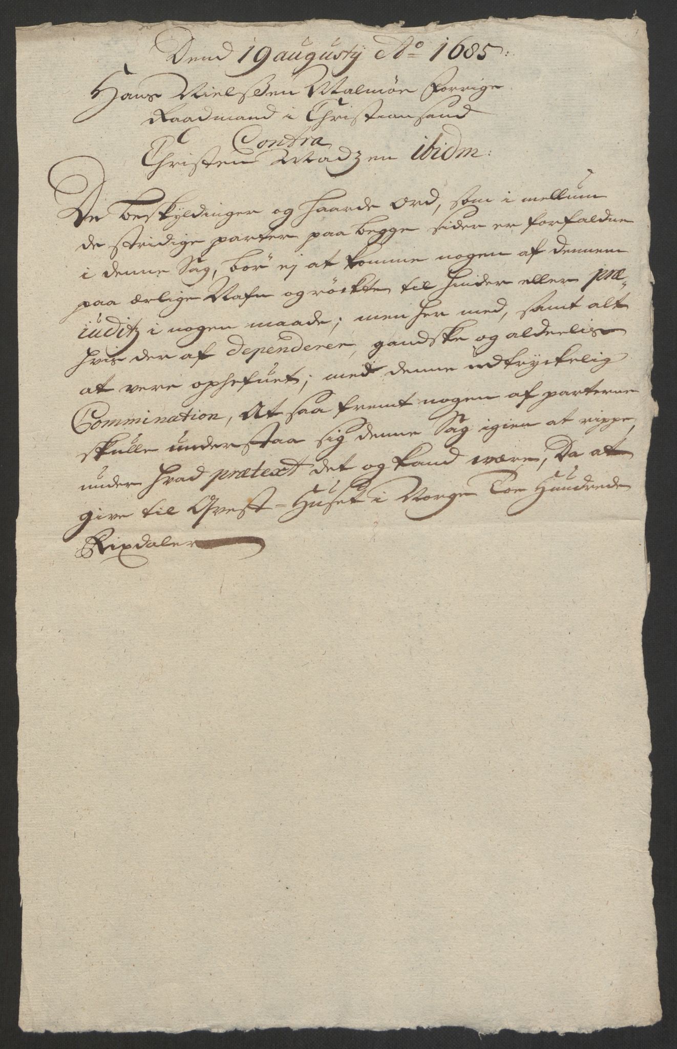 Rentekammeret inntil 1814, Reviderte regnskaper, Byregnskaper, AV/RA-EA-4066/R/Rm/L0285: [M18] Sikt og sakefall, 1681-1718, p. 402