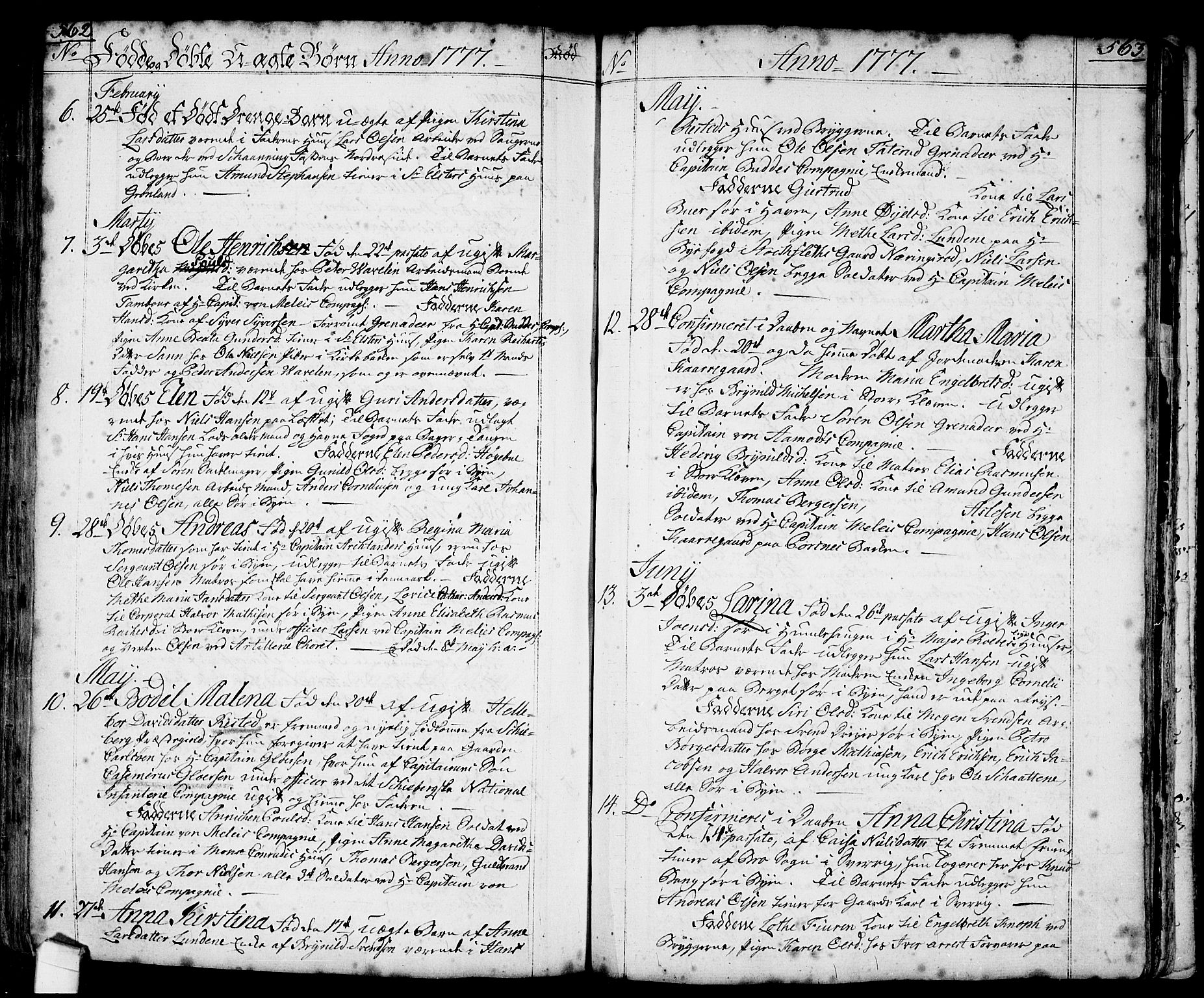 Halden prestekontor Kirkebøker, SAO/A-10909/F/Fa/L0001: Parish register (official) no. I 1, 1758-1791, p. 562-563