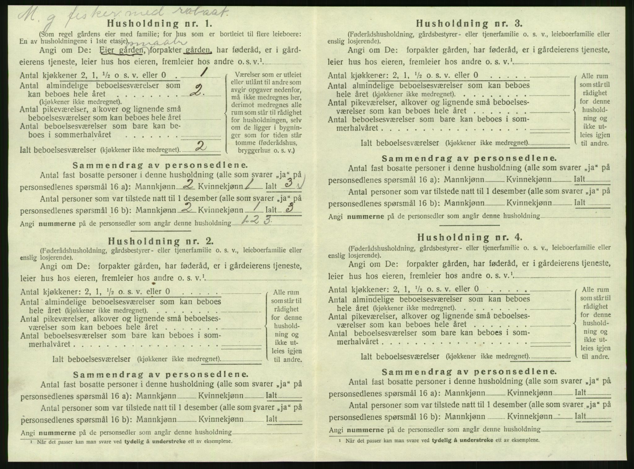 SAT, 1920 census for Tustna, 1920, p. 592