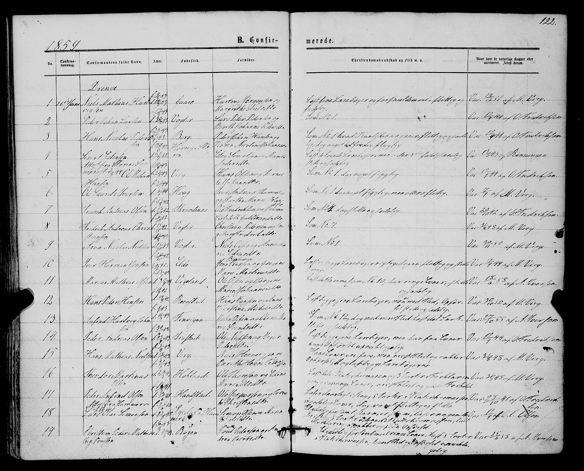 Kvæfjord sokneprestkontor, SATØ/S-1323/G/Ga/Gaa/L0004kirke: Parish register (official) no. 4, 1857-1877, p. 122