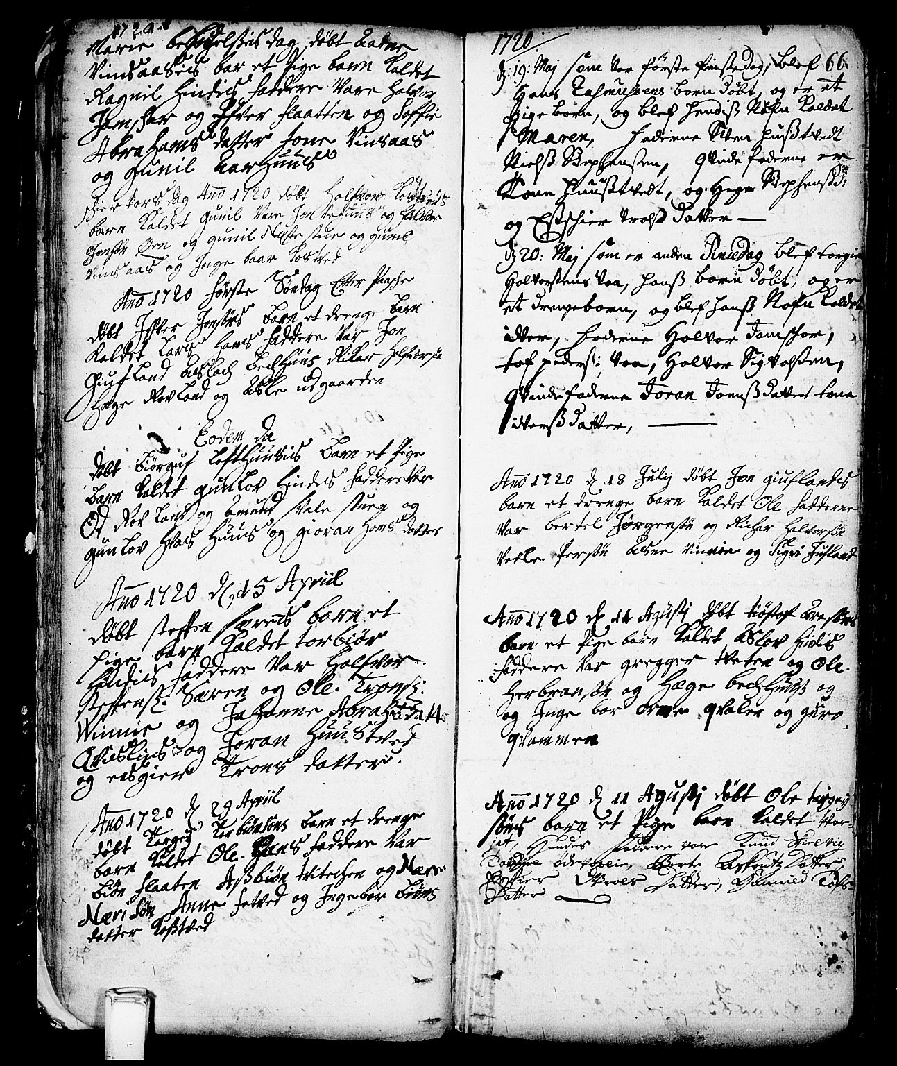 Vinje kirkebøker, AV/SAKO-A-312/F/Fa/L0001: Parish register (official) no. I 1, 1717-1766, p. 66