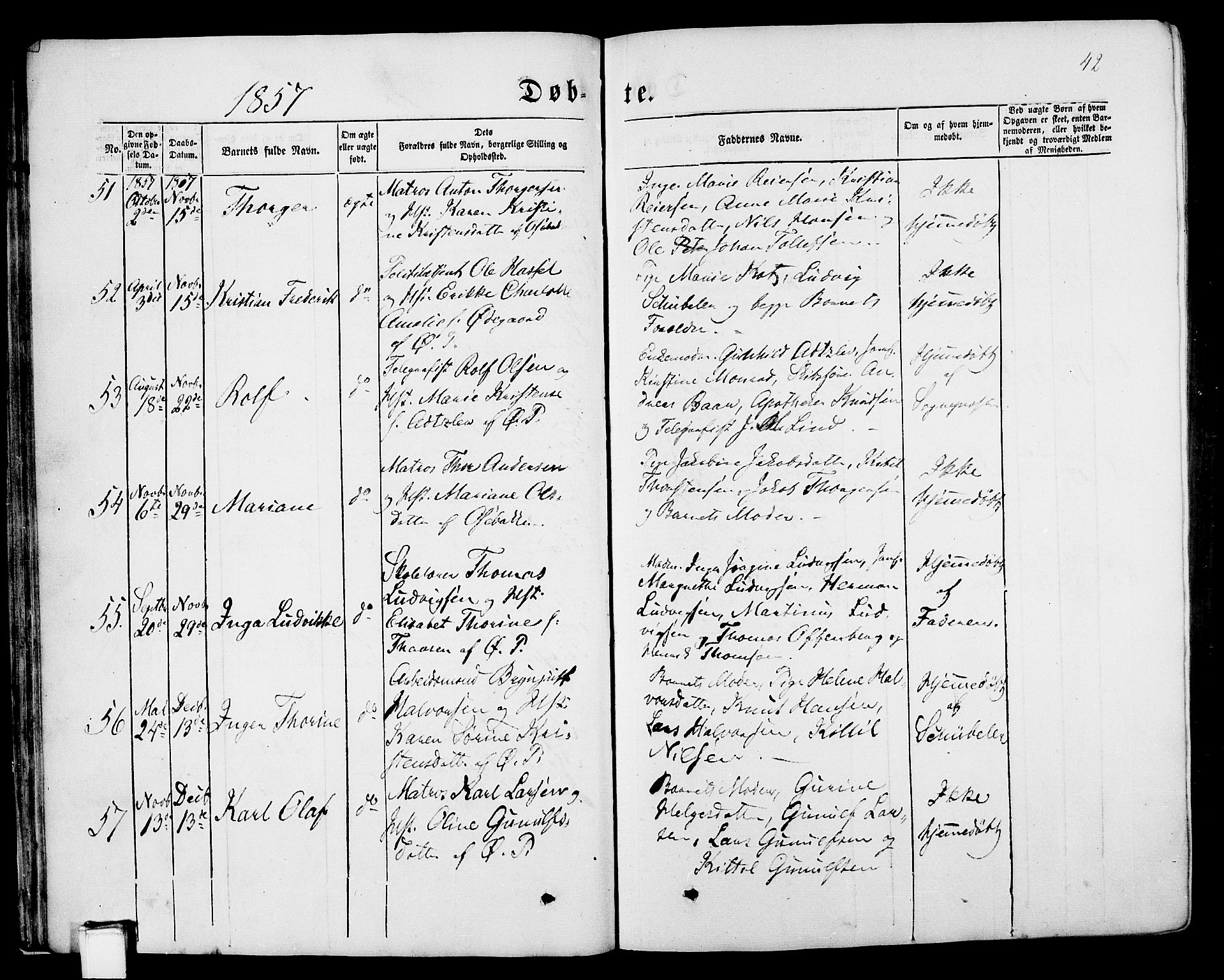 Porsgrunn kirkebøker , SAKO/A-104/G/Gb/L0004: Parish register (copy) no. II 4, 1853-1882, p. 42