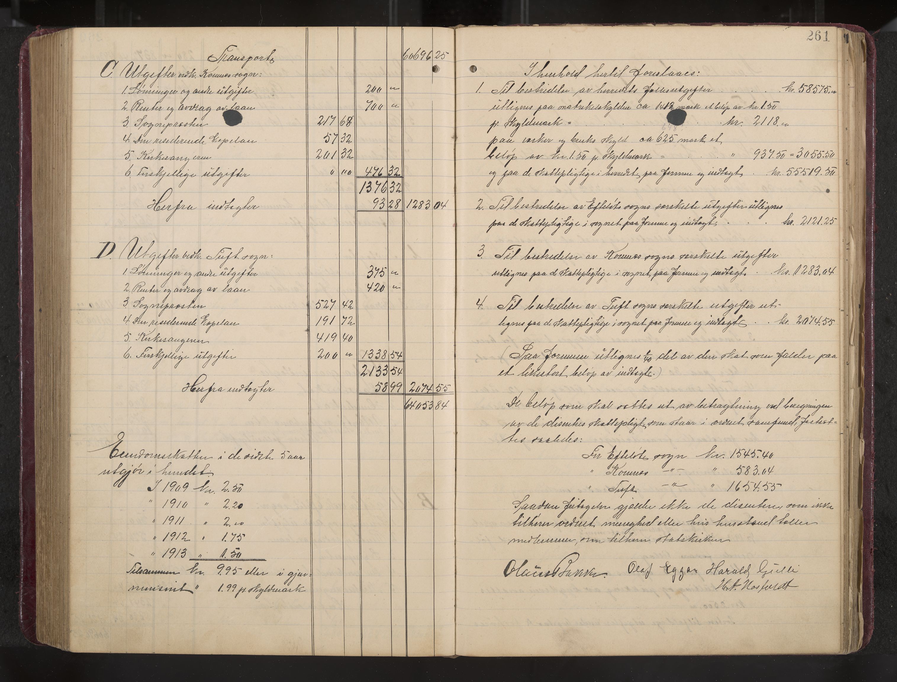 Ytre Sandsvær formannskap og sentraladministrasjon, IKAK/0629021/A/Aa/L0001: Møtebok med register, 1902-1919, p. 261