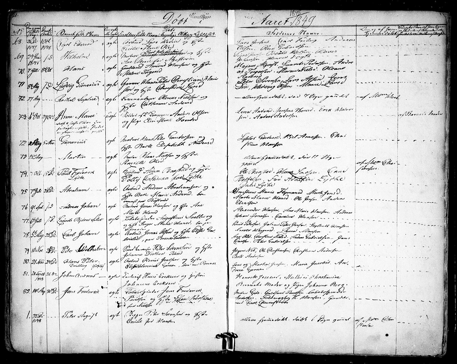 Halden prestekontor Kirkebøker, AV/SAO-A-10909/F/Fa/L0006: Parish register (official) no. I 6, 1845-1856, p. 21