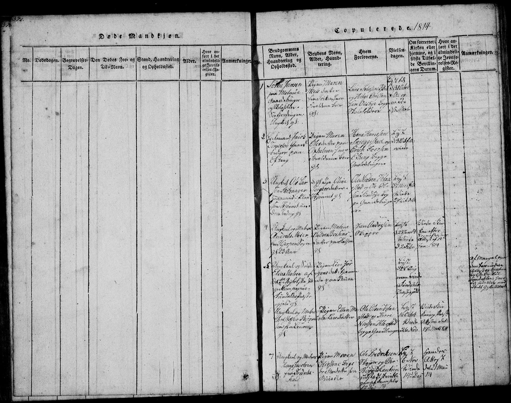 Tjølling kirkebøker, SAKO/A-60/G/Ga/L0001: Parish register (copy) no. 1, 1814-1835, p. 372