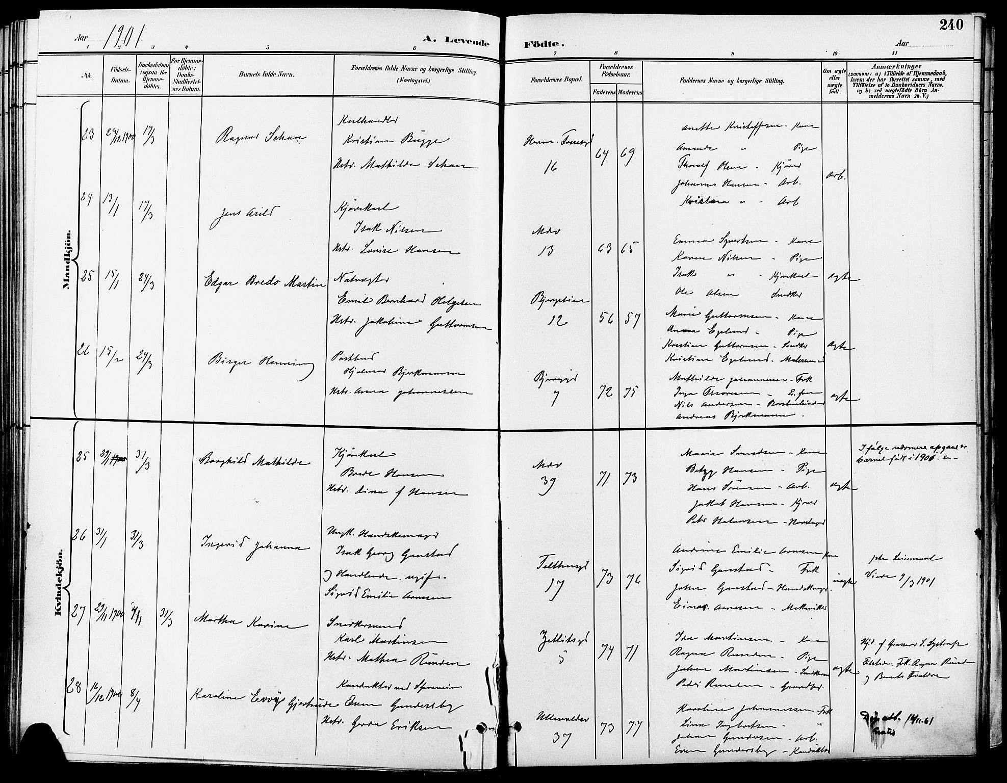 Gamle Aker prestekontor Kirkebøker, AV/SAO-A-10617a/F/L0011: Parish register (official) no. 11, 1896-1901, p. 240