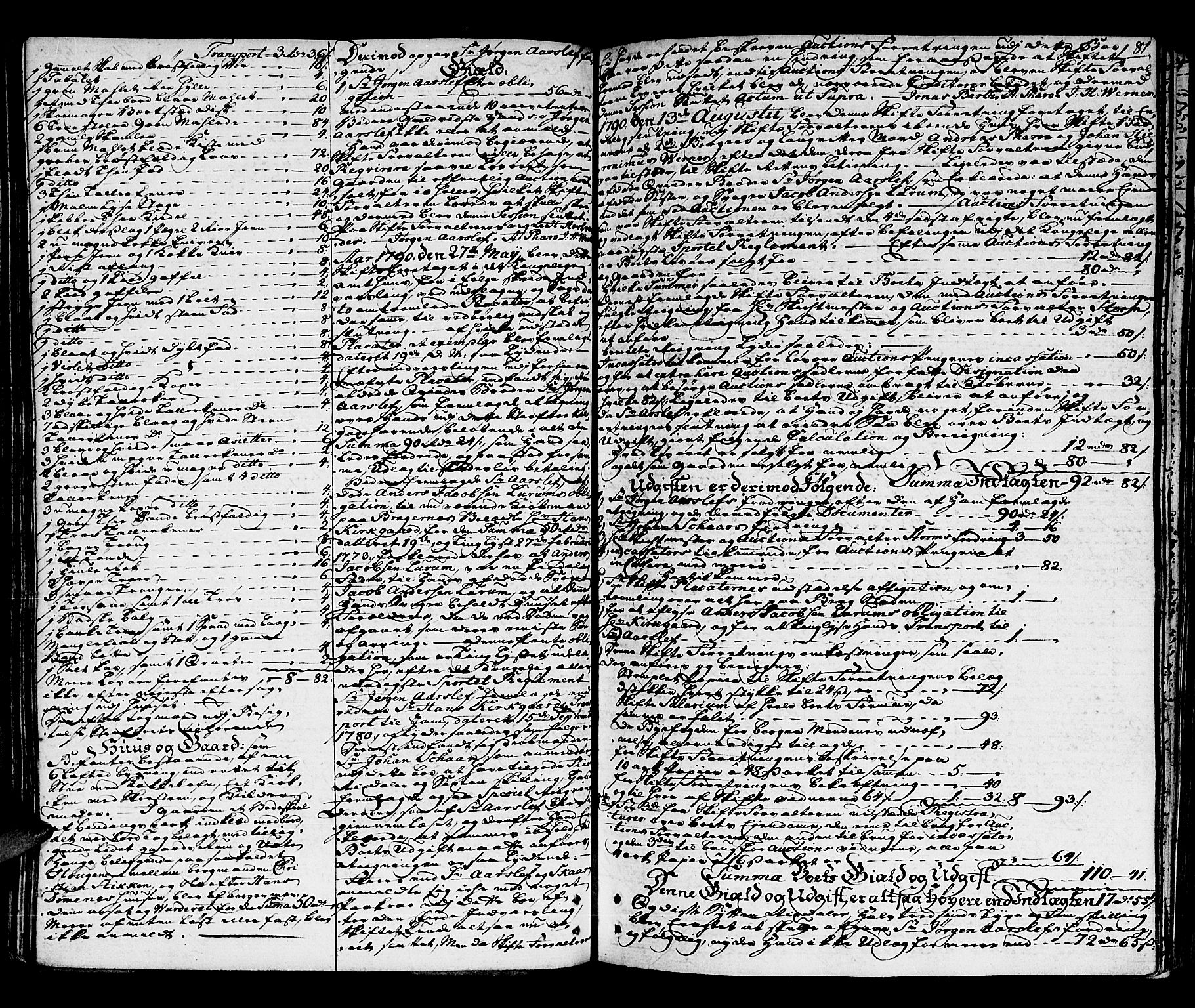 Kongsberg byfogd, AV/SAKO-A-84/H/Hb/L0012: Skifteprotokoll, 1789-1794, p. 86b-87a
