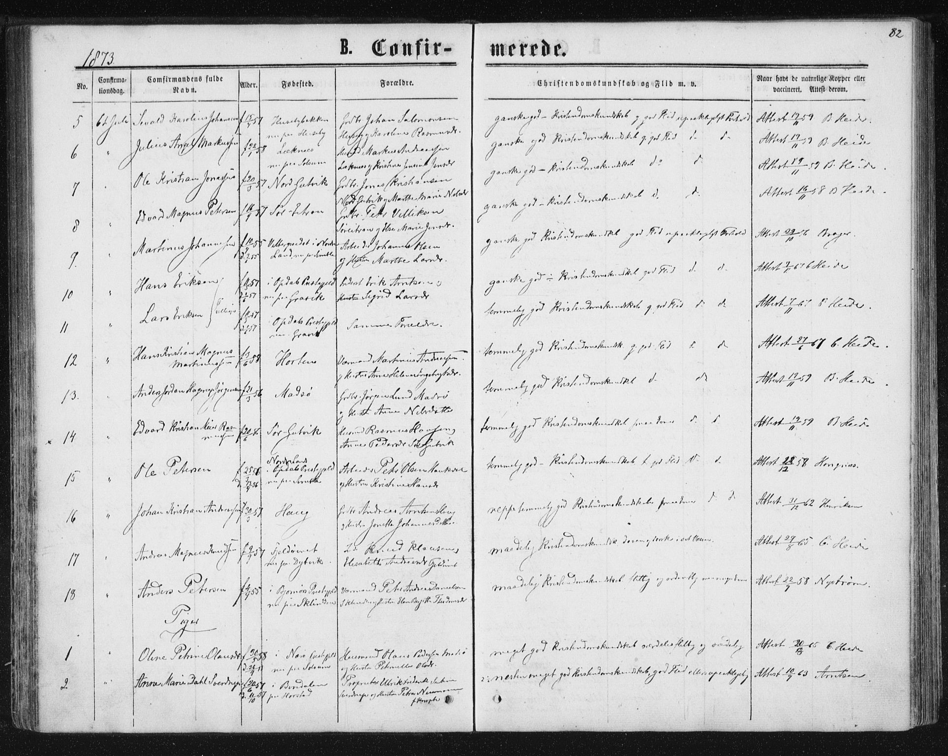 Ministerialprotokoller, klokkerbøker og fødselsregistre - Nord-Trøndelag, SAT/A-1458/788/L0696: Parish register (official) no. 788A03, 1863-1877, p. 82