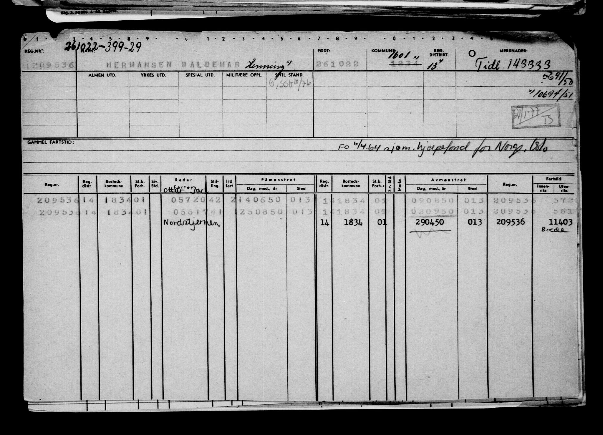 Direktoratet for sjømenn, AV/RA-S-3545/G/Gb/L0211: Hovedkort, 1922, p. 524