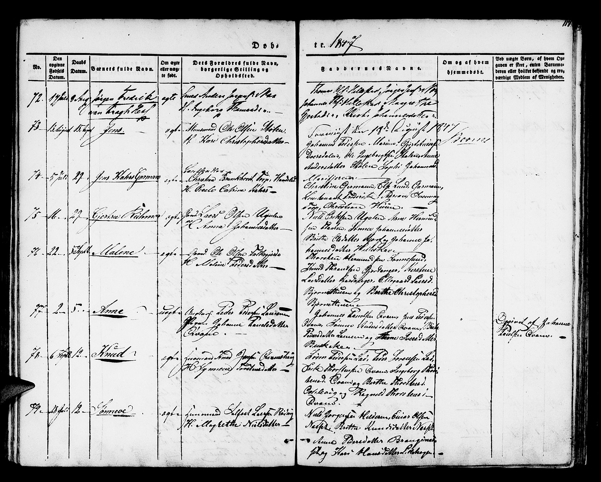 Hafslo sokneprestembete, AV/SAB-A-80301/H/Haa/Haaa/L0005: Parish register (official) no. A 5, 1834-1852, p. 117