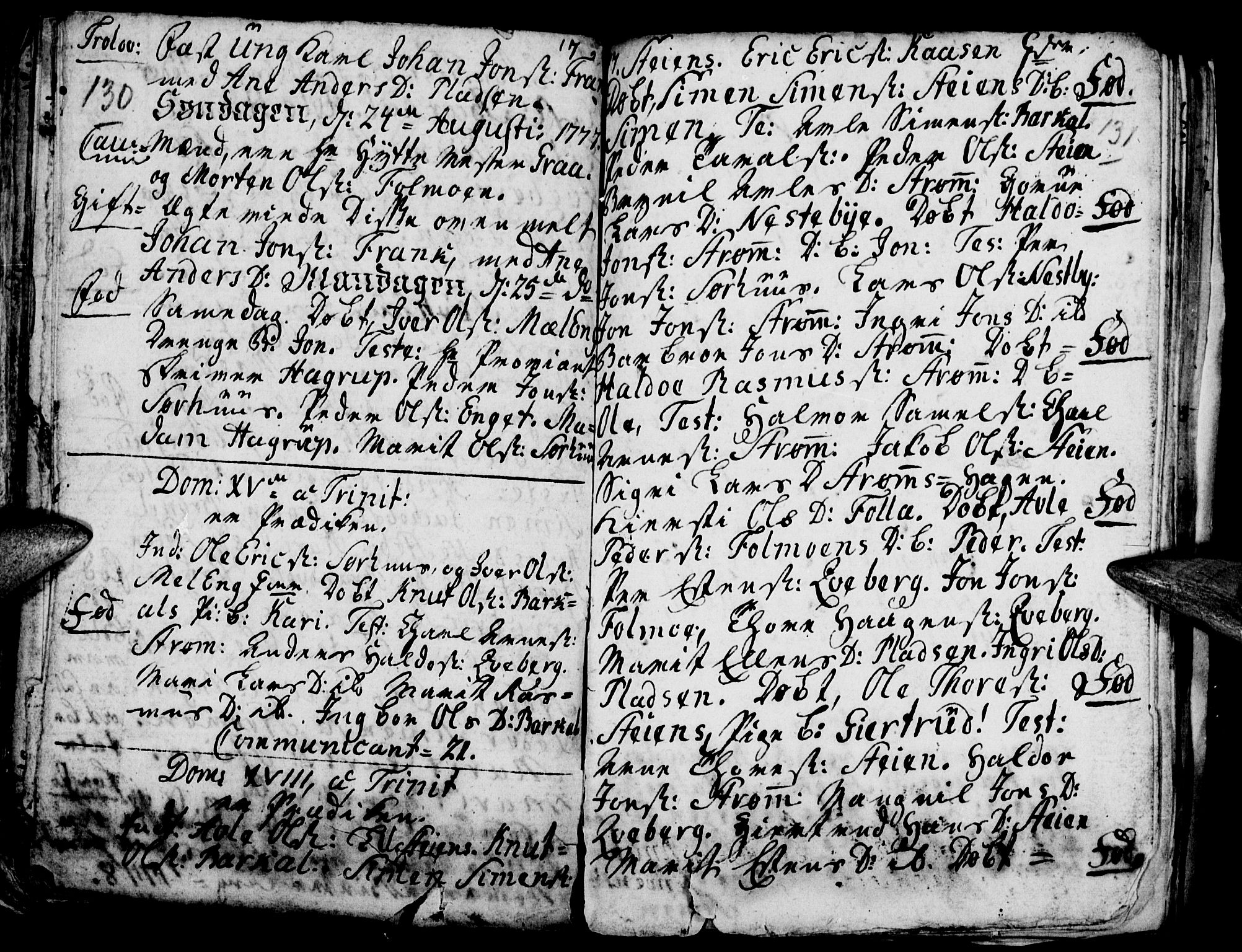 Tynset prestekontor, SAH/PREST-058/H/Ha/Hab/L0009: Parish register (official) no. 9, 1769-1781, p. 130-131