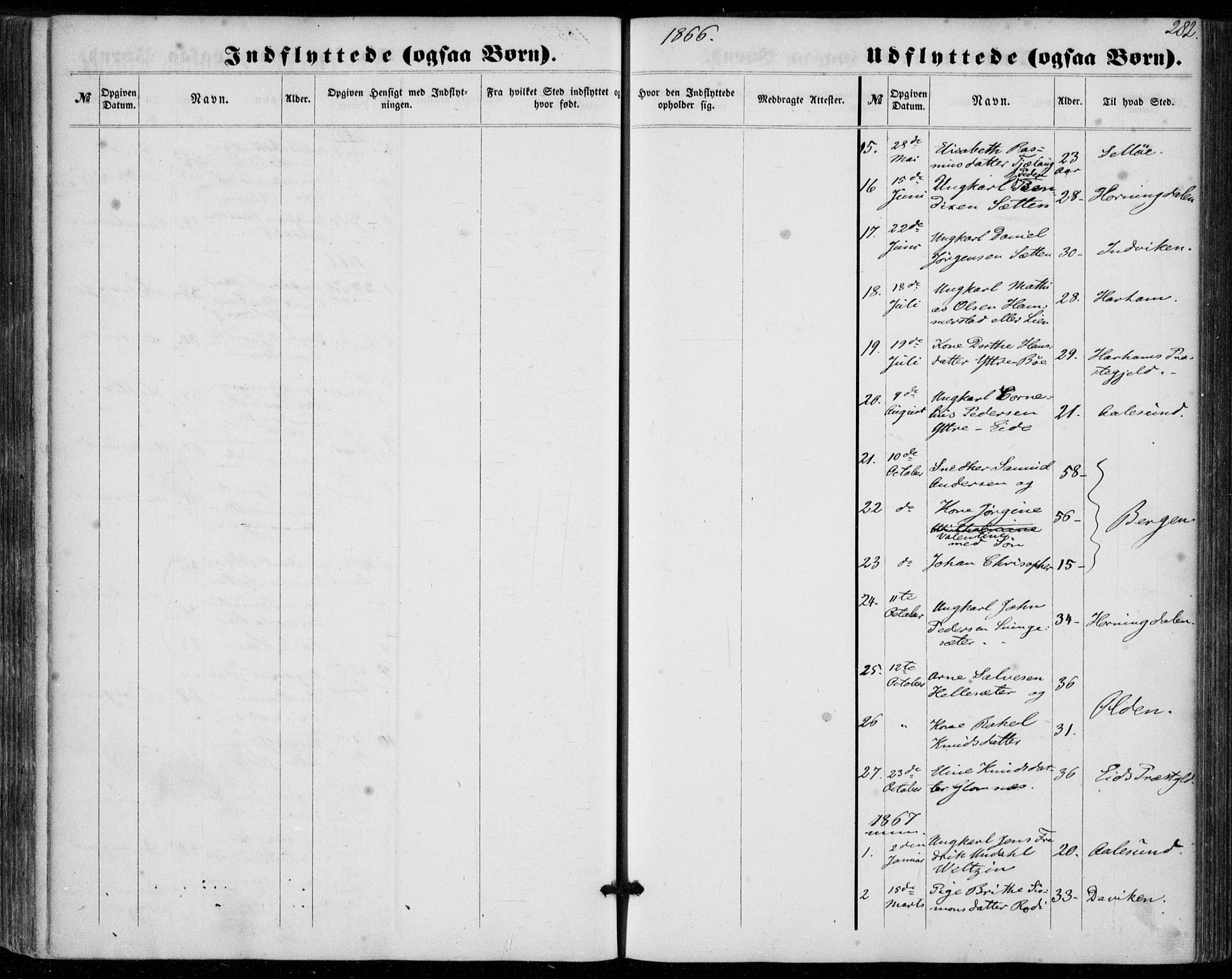 Stryn Sokneprestembete, AV/SAB-A-82501: Parish register (official) no. A 3, 1862-1877, p. 282