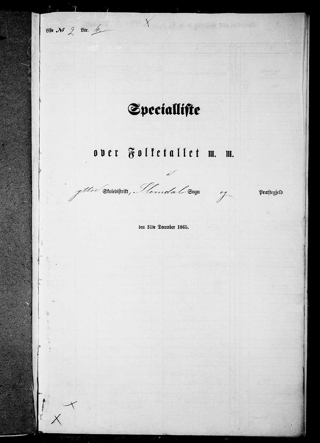 RA, 1865 census for Slemdal, 1865, p. 38