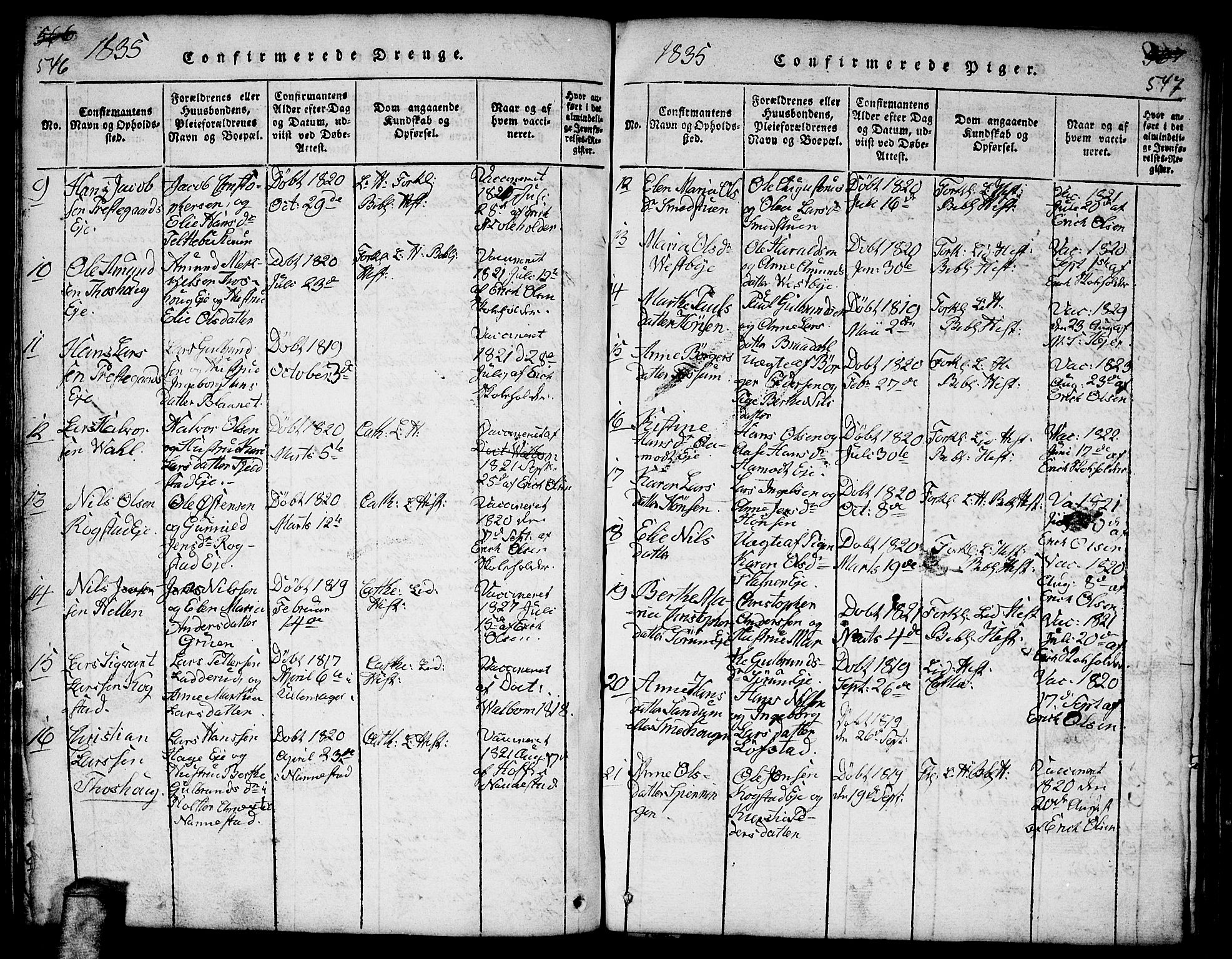 Gjerdrum prestekontor Kirkebøker, AV/SAO-A-10412b/F/Fa/L0004: Parish register (official) no. I 4, 1816-1836, p. 546-547