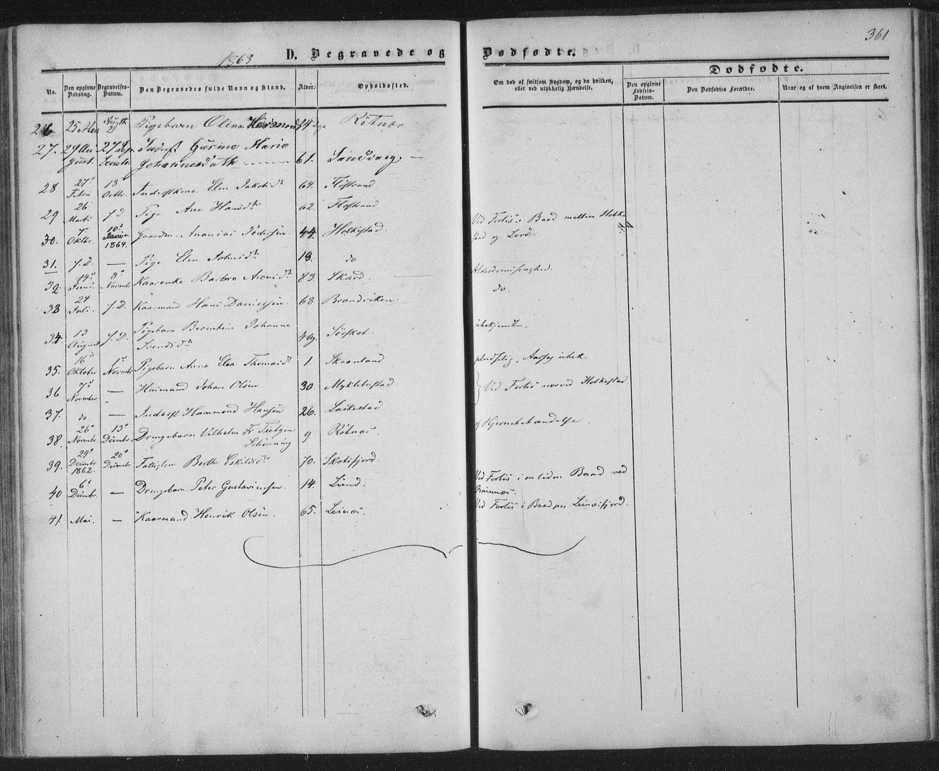 Ministerialprotokoller, klokkerbøker og fødselsregistre - Nordland, AV/SAT-A-1459/855/L0800: Parish register (official) no. 855A08, 1852-1864, p. 361