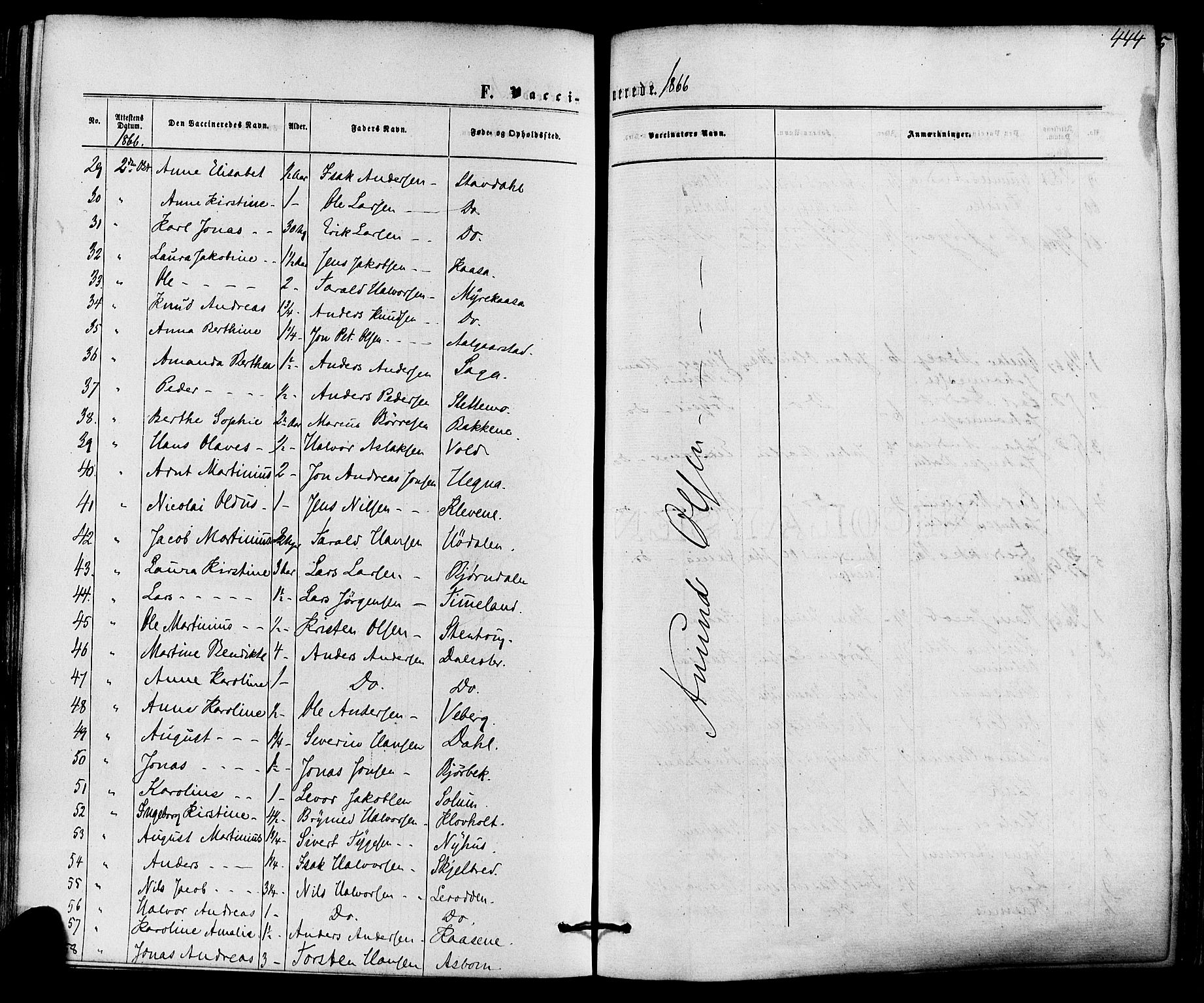 Solum kirkebøker, SAKO/A-306/F/Fa/L0008: Parish register (official) no. I 8, 1865-1876, p. 444