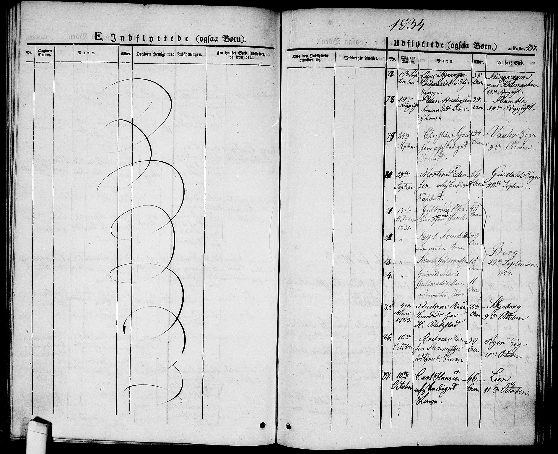 Halden prestekontor Kirkebøker, AV/SAO-A-10909/G/Ga/L0003: Parish register (copy) no. 3, 1834-1844, p. 437