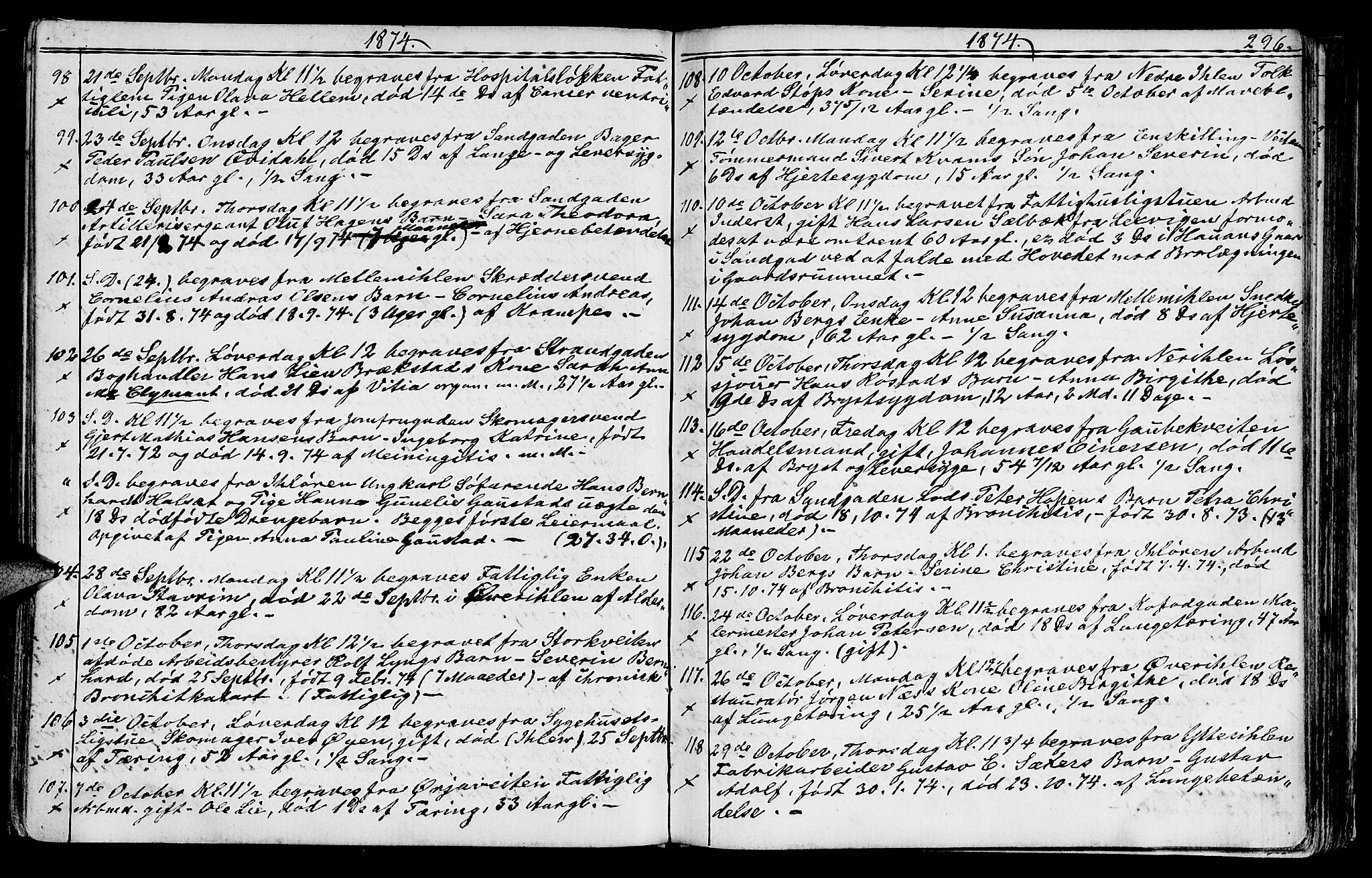 Ministerialprotokoller, klokkerbøker og fødselsregistre - Sør-Trøndelag, SAT/A-1456/602/L0142: Parish register (copy) no. 602C10, 1872-1894, p. 296