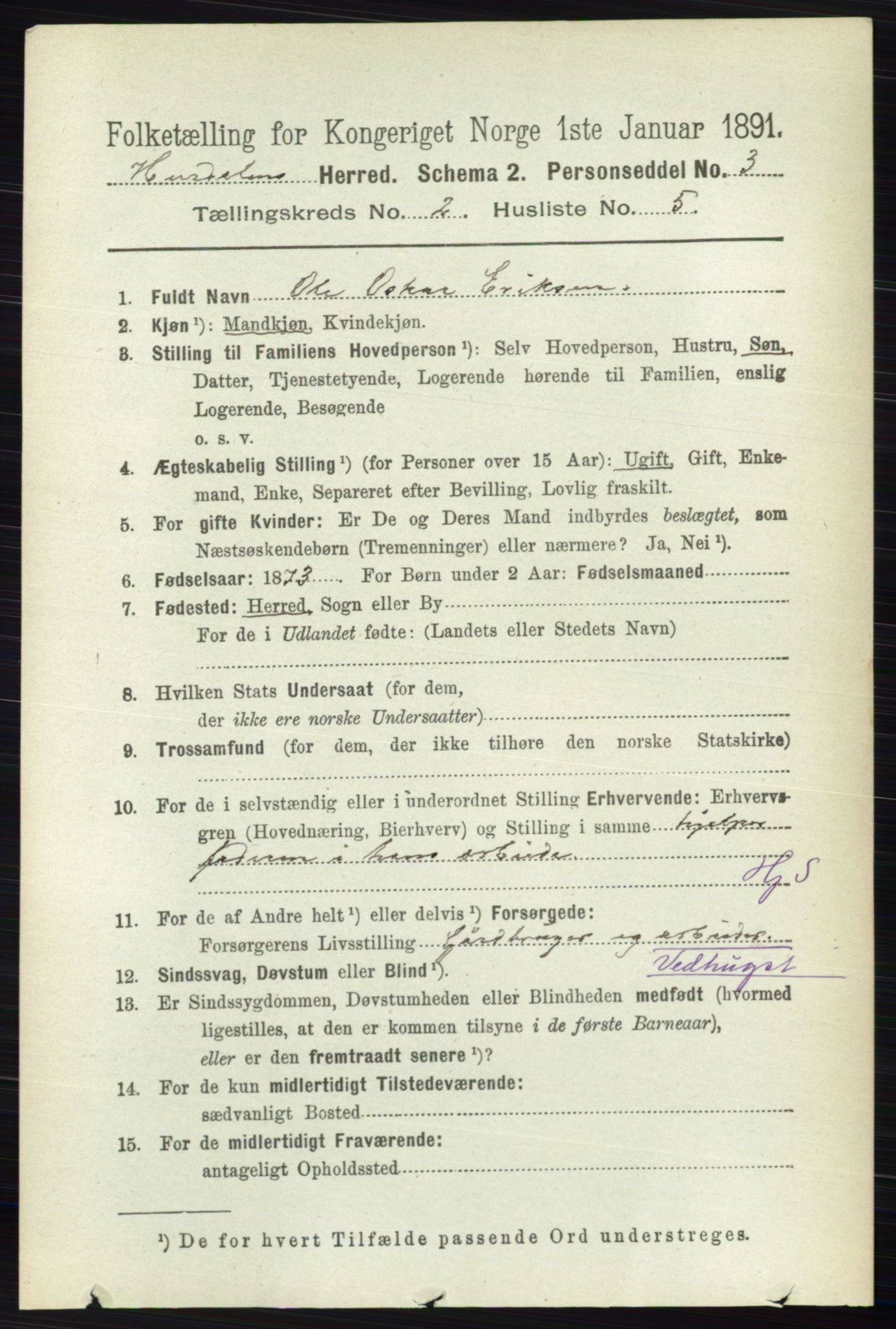 RA, 1891 census for 0239 Hurdal, 1891, p. 548