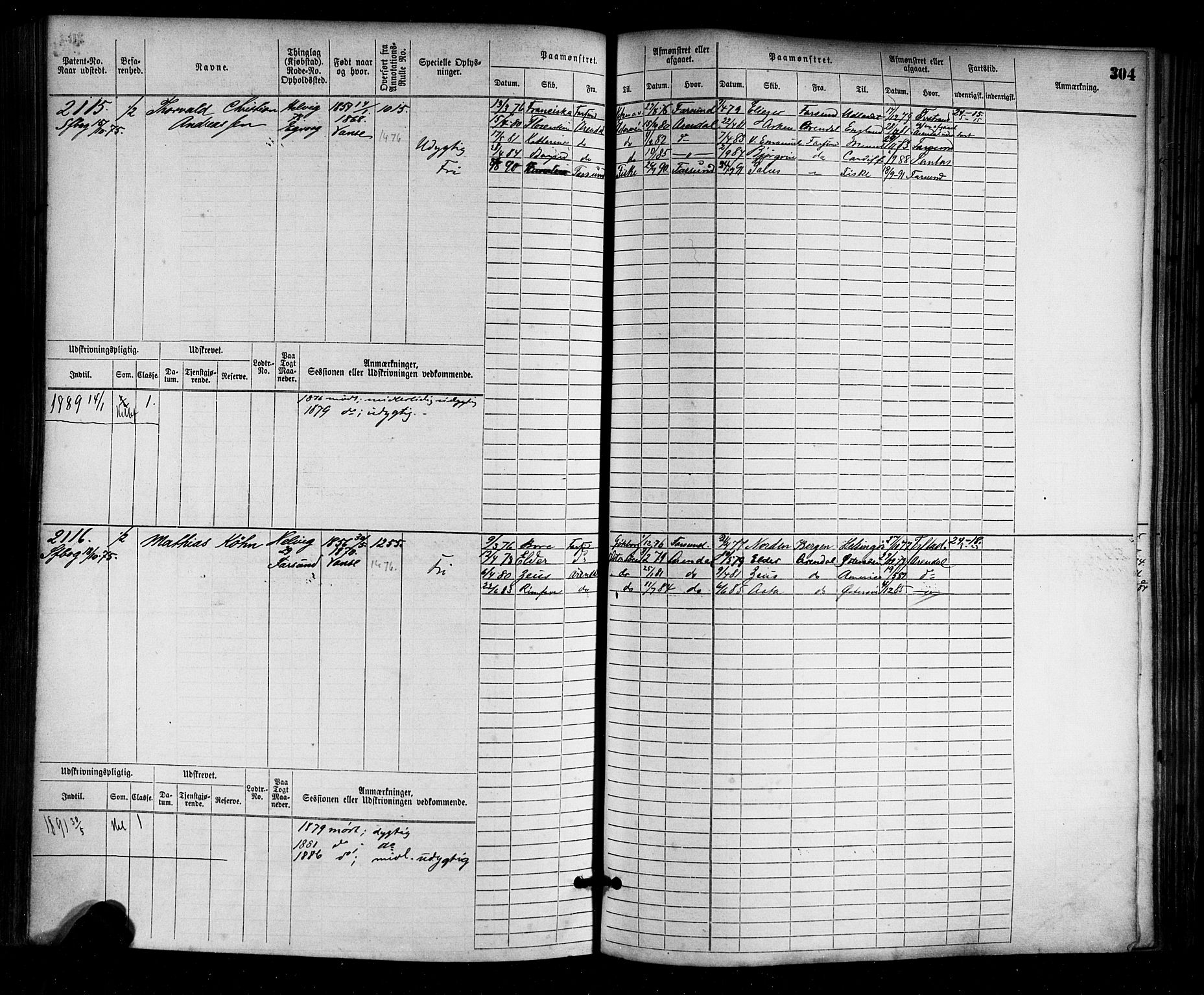 Farsund mønstringskrets, AV/SAK-2031-0017/F/Fb/L0003: Hovedrulle nr 1509-2274, M-6, 1868-1915, p. 310