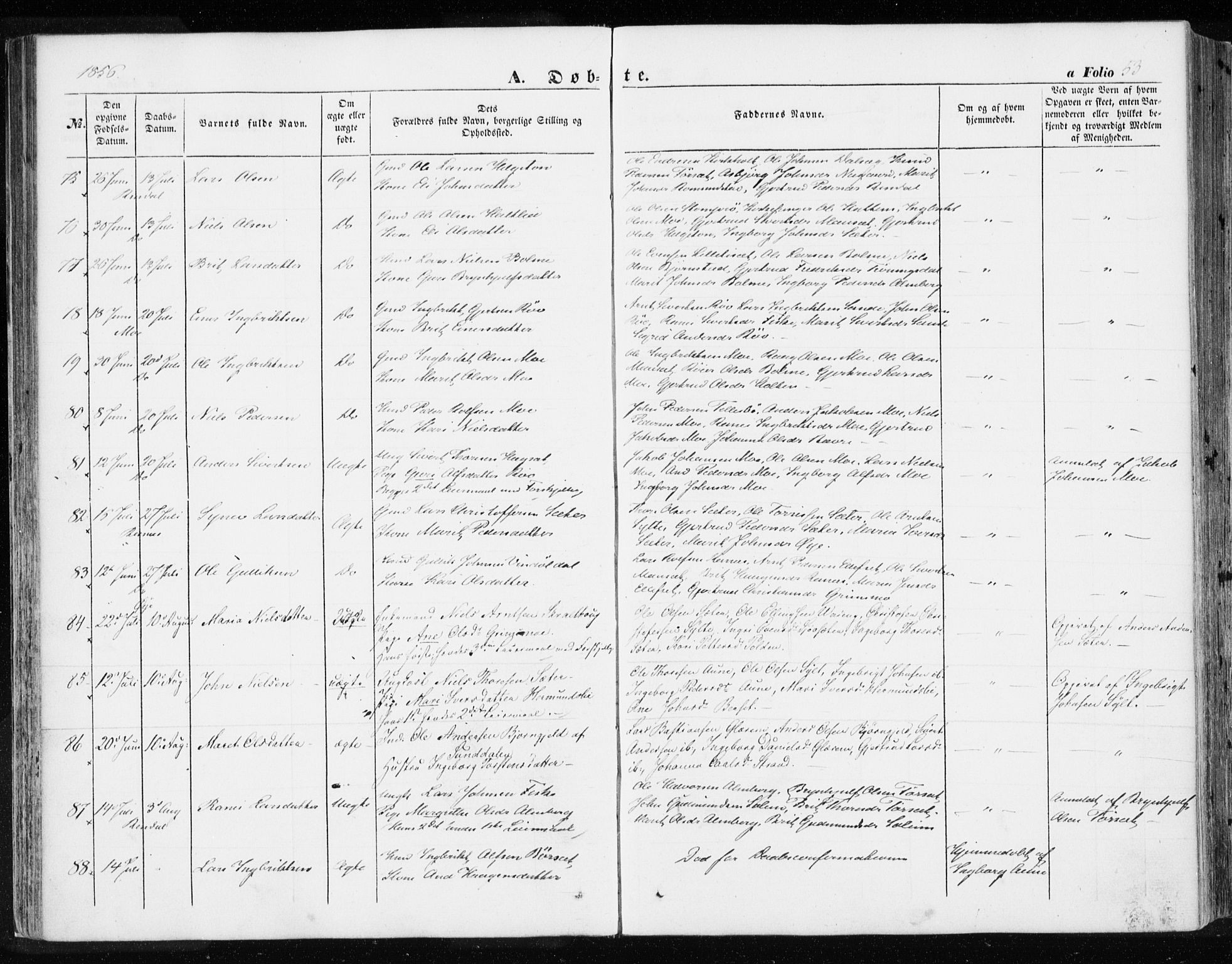 Ministerialprotokoller, klokkerbøker og fødselsregistre - Møre og Romsdal, AV/SAT-A-1454/595/L1044: Parish register (official) no. 595A06, 1852-1863, p. 53