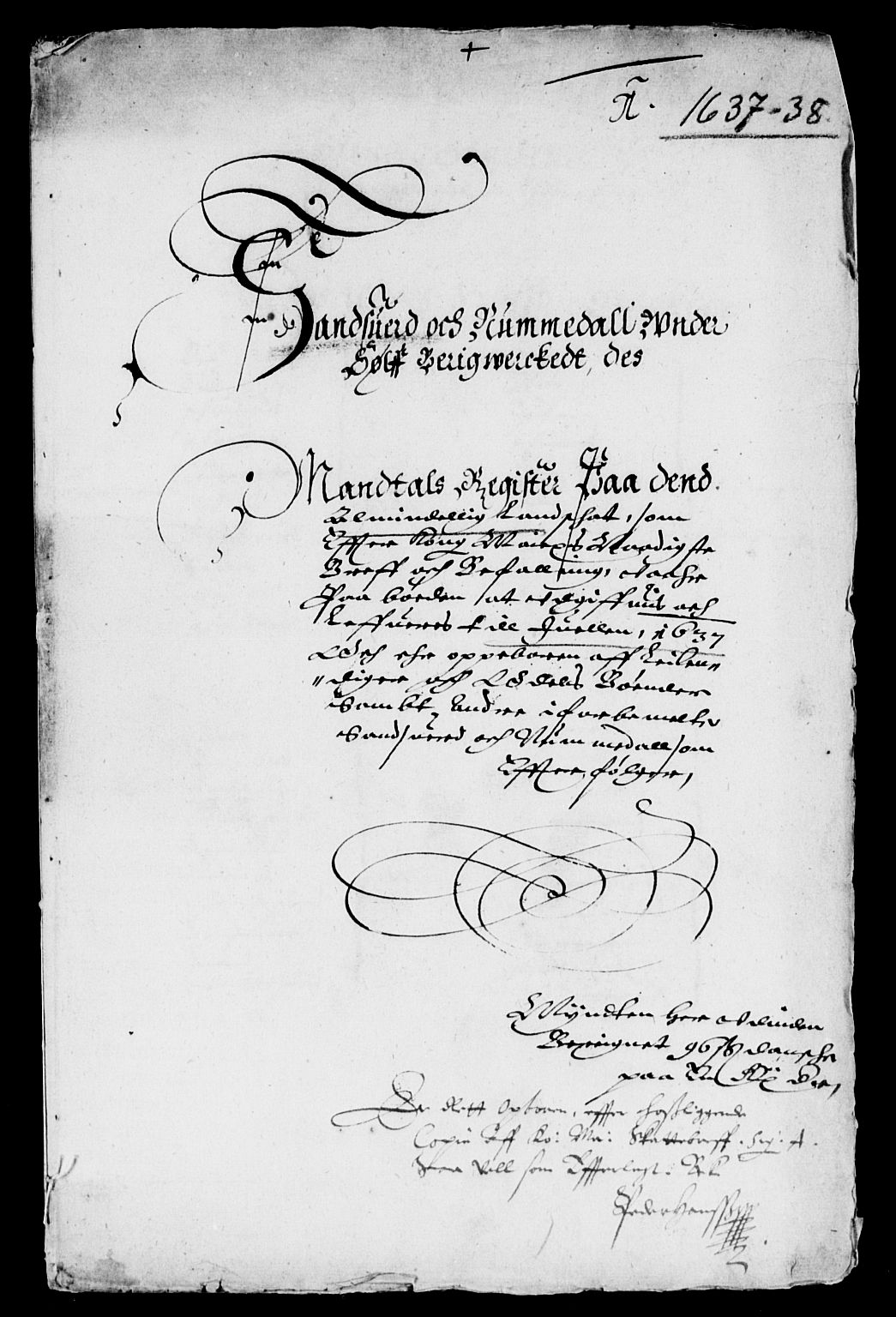 Rentekammeret inntil 1814, Reviderte regnskaper, Lensregnskaper, AV/RA-EA-5023/R/Rb/Rbn/L0001: Numedal og Sandsvær len, 1628-1638