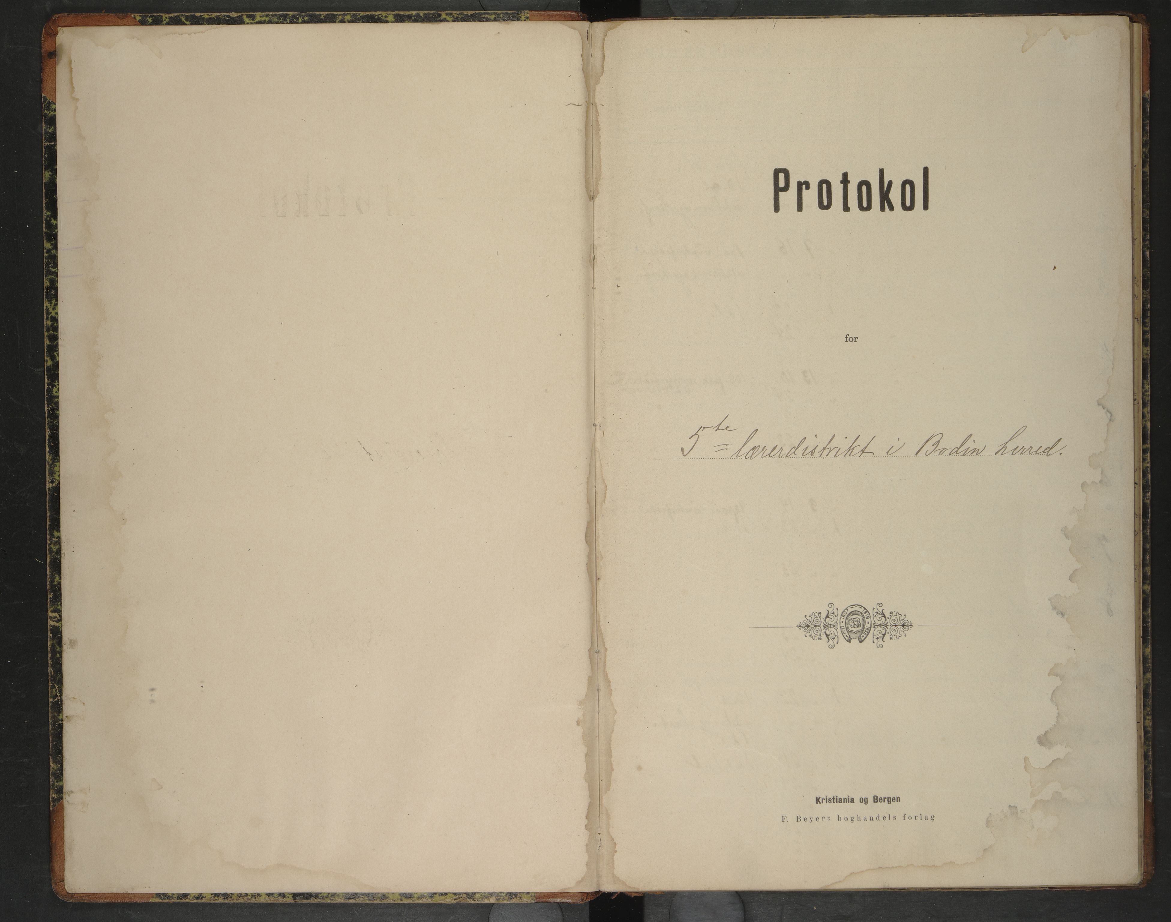 Bodin kommune. Tverlandet skolekrets, AIN/K-18431.510.02/F/Fa/L0007: Skoleprotokoll, 1904-1913