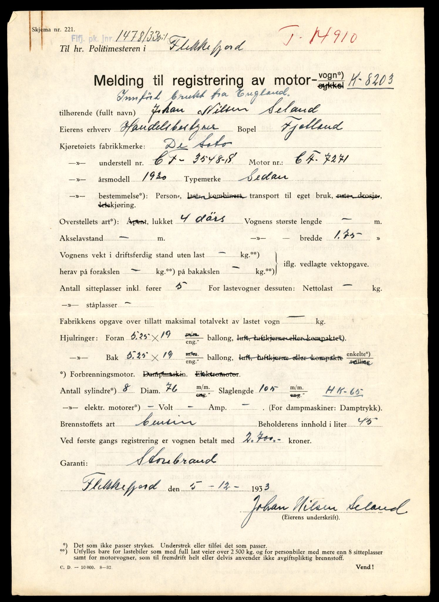 Møre og Romsdal vegkontor - Ålesund trafikkstasjon, AV/SAT-A-4099/F/Fe/L0049: Registreringskort for kjøretøy T 14864 - T 18613, 1927-1998, p. 1115