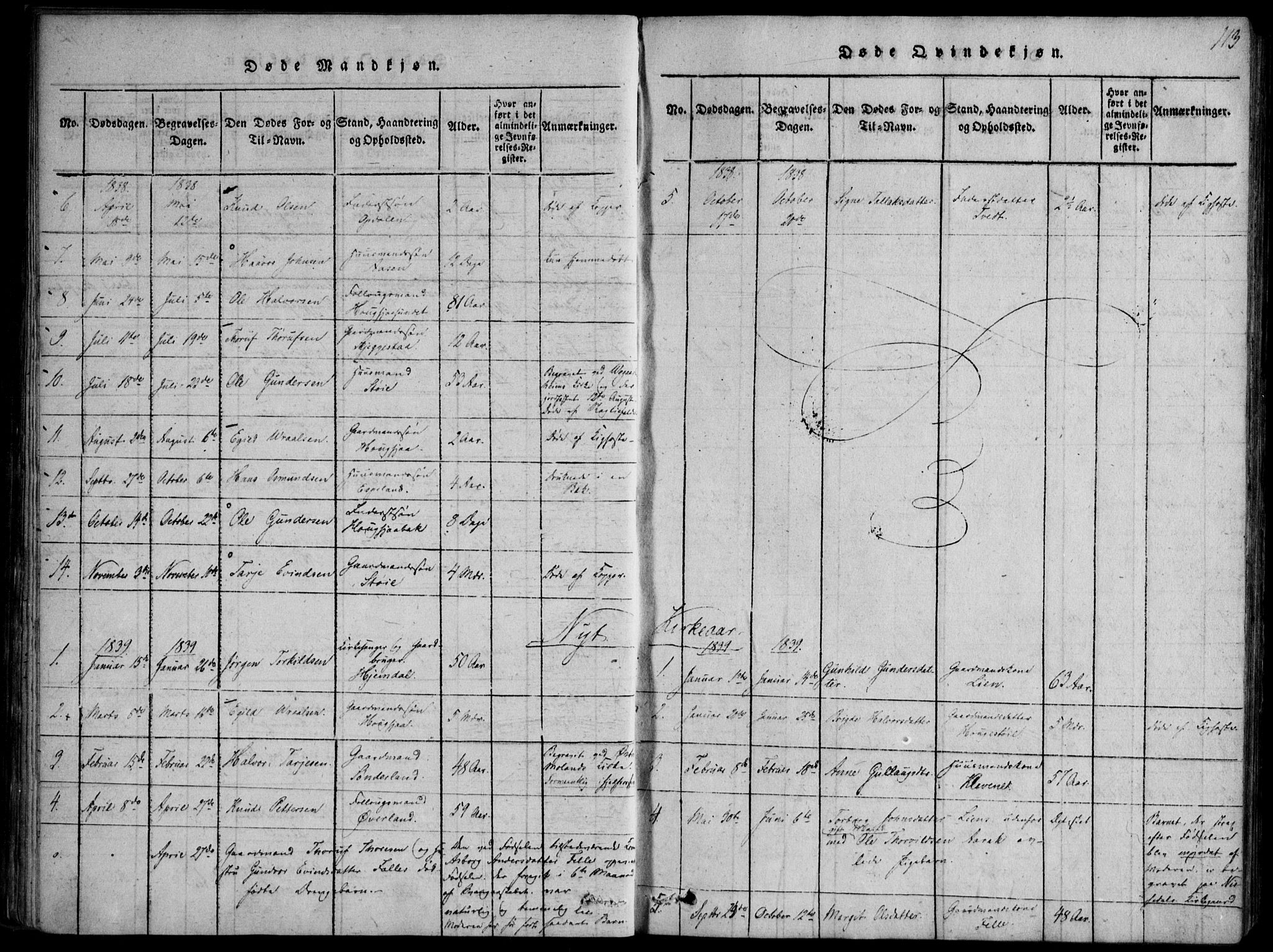 Nissedal kirkebøker, SAKO/A-288/F/Fb/L0001: Parish register (official) no. II 1, 1814-1845, p. 113