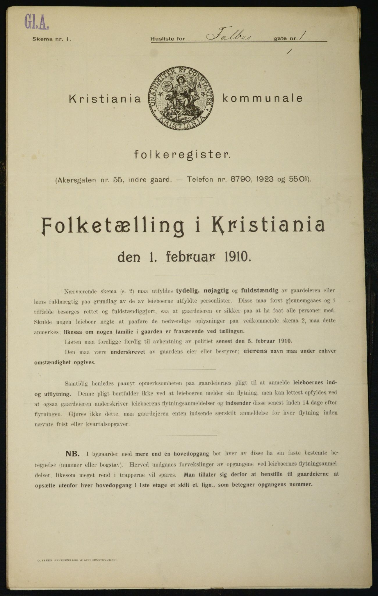 OBA, Municipal Census 1910 for Kristiania, 1910, p. 21787