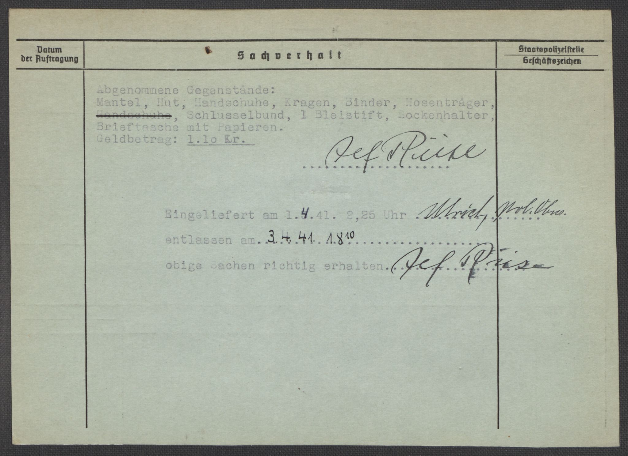 Befehlshaber der Sicherheitspolizei und des SD, AV/RA-RAFA-5969/E/Ea/Eaa/L0008: Register over norske fanger i Møllergata 19: Oelze-Ru, 1940-1945, p. 1175