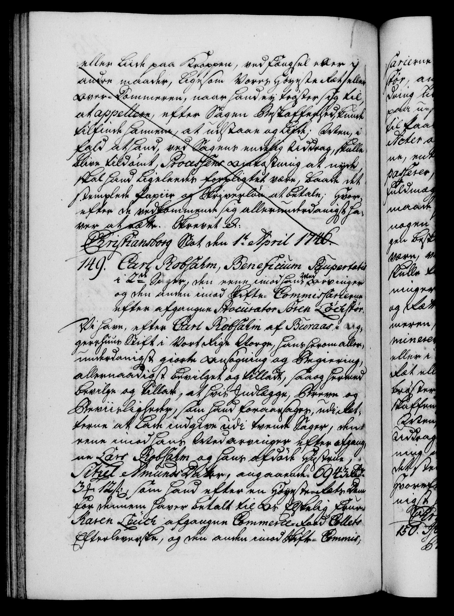 Danske Kanselli 1572-1799, AV/RA-EA-3023/F/Fc/Fca/Fcaa/L0034: Norske registre, 1745-1746, p. 446b