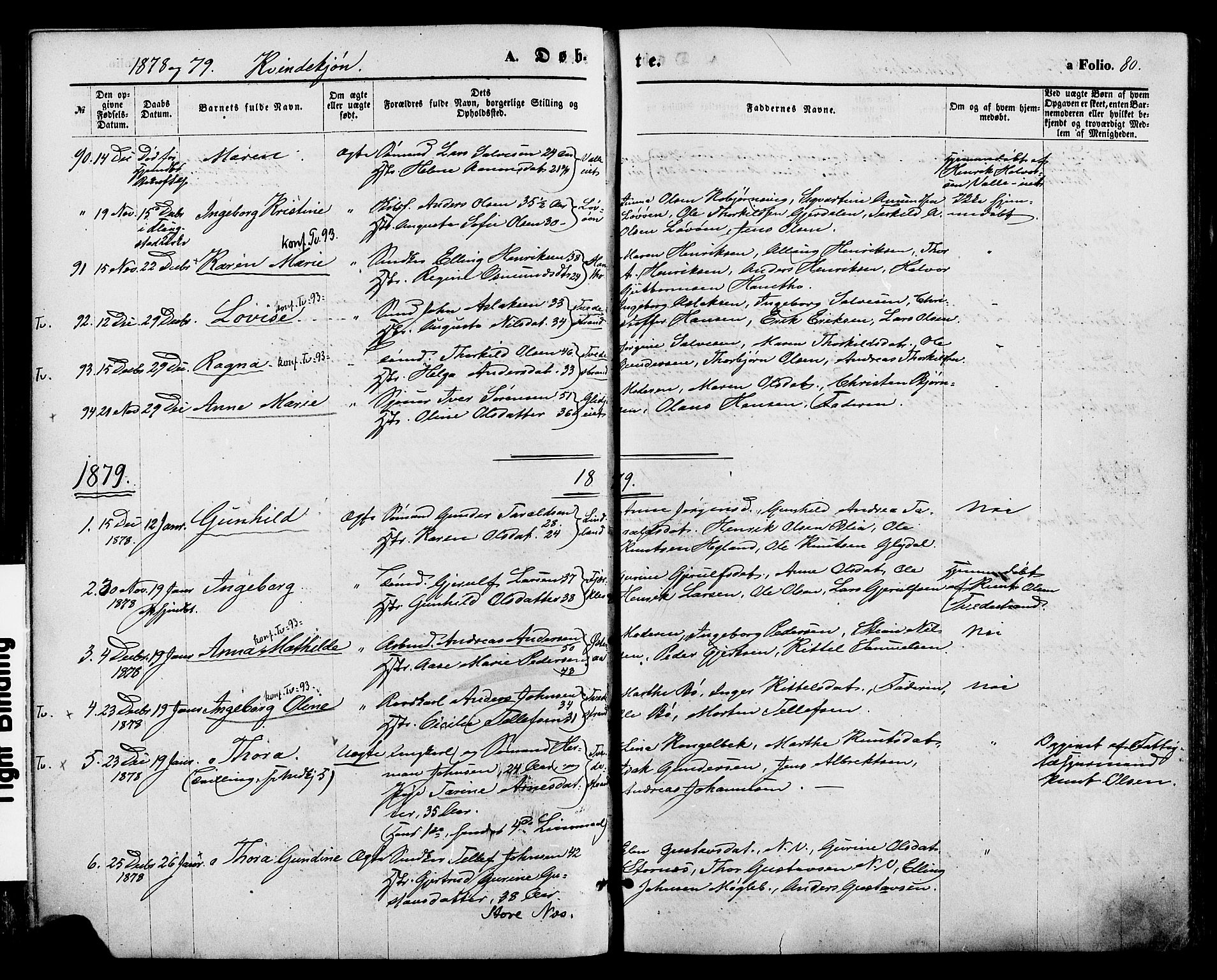 Holt sokneprestkontor, AV/SAK-1111-0021/F/Fa/L0010: Parish register (official) no. A 10, 1872-1885, p. 80