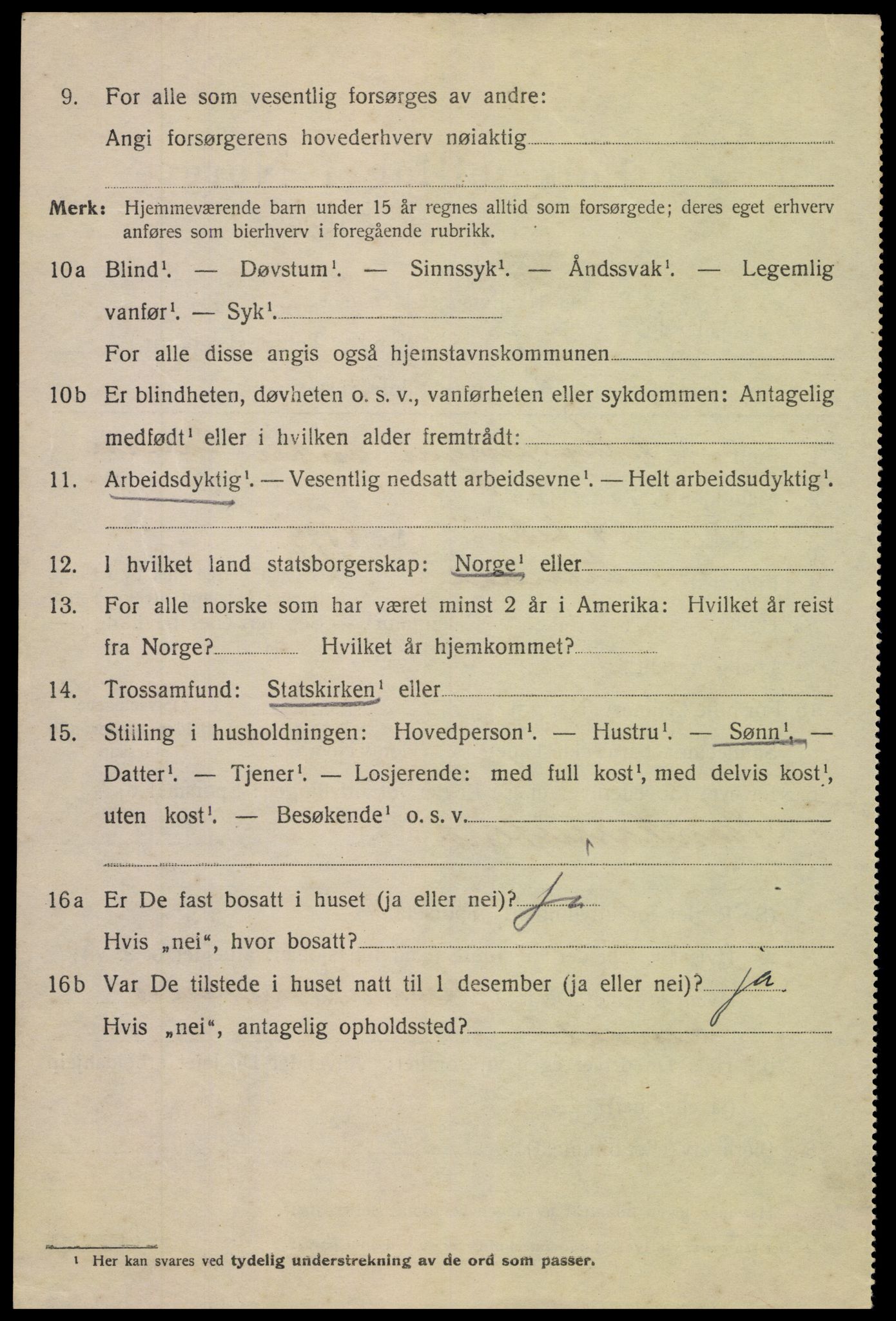 SAK, 1920 census for Arendal, 1920, p. 10797