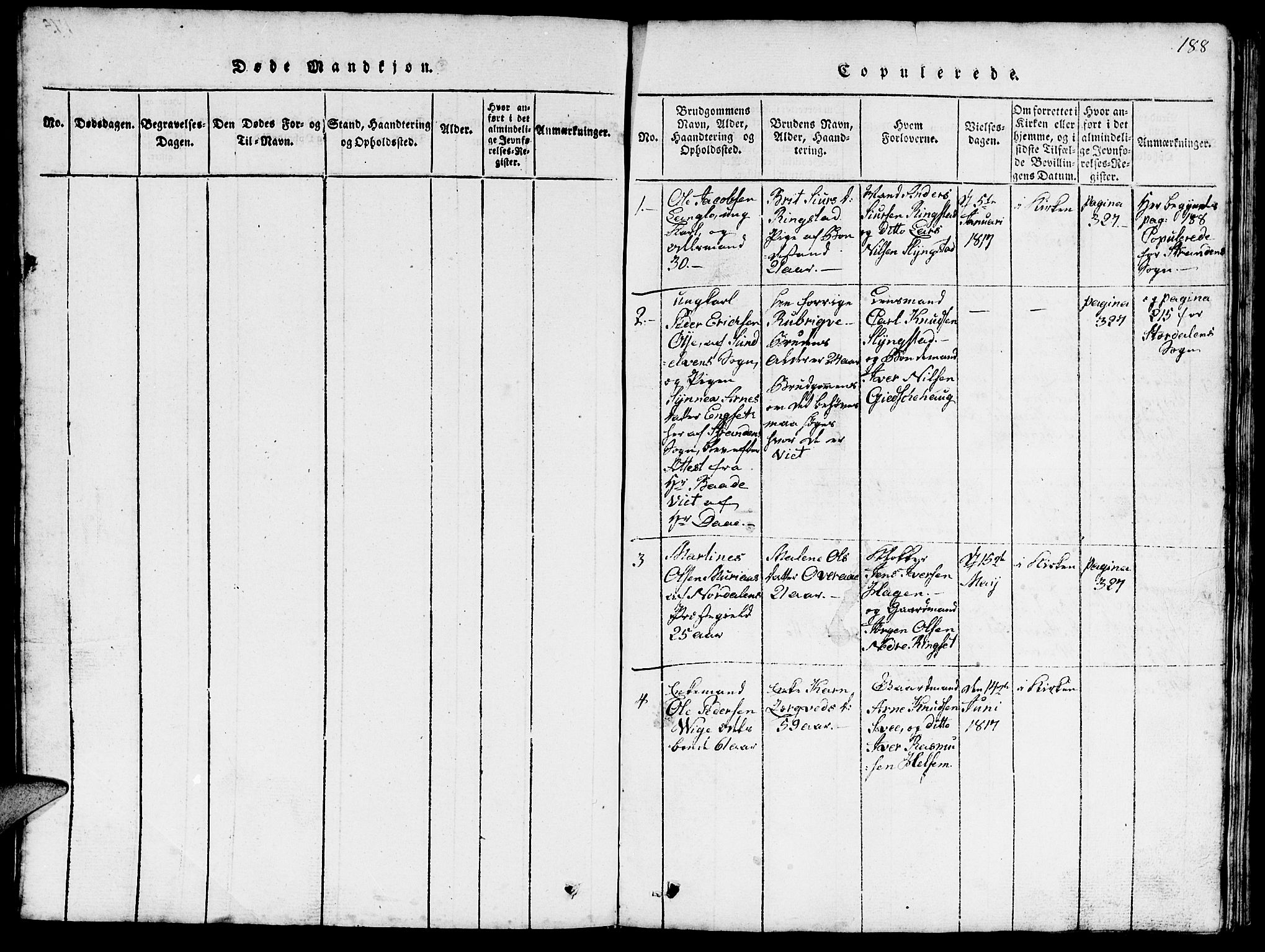 Ministerialprotokoller, klokkerbøker og fødselsregistre - Møre og Romsdal, SAT/A-1454/520/L0289: Parish register (copy) no. 520C01, 1817-1837, p. 188