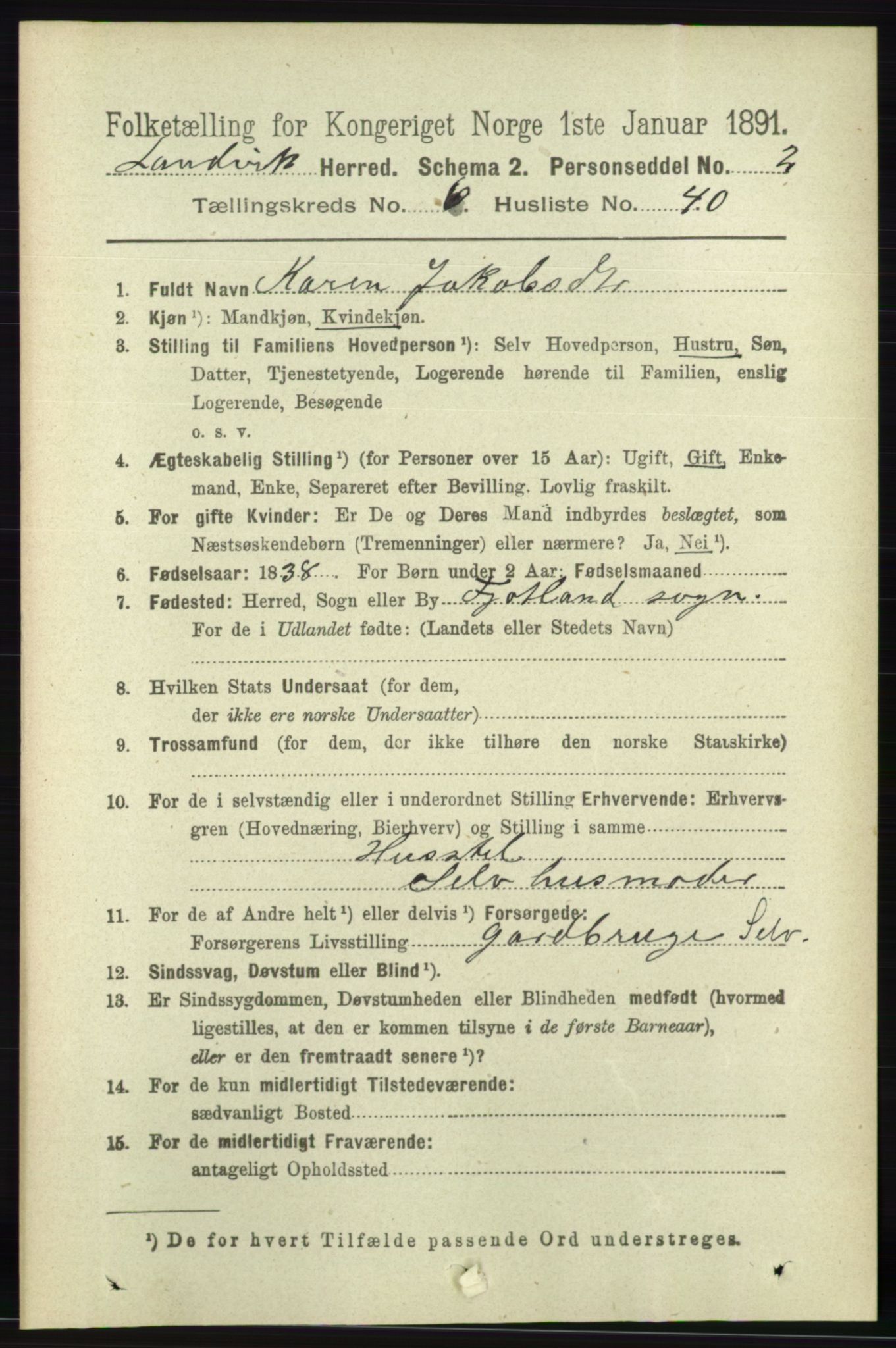 RA, 1891 census for 0924 Landvik, 1891, p. 2720