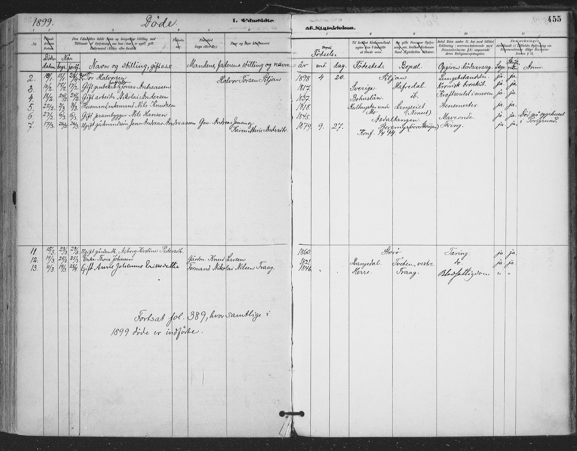 Bamble kirkebøker, AV/SAKO-A-253/F/Fa/L0008: Parish register (official) no. I 8, 1888-1900, p. 455