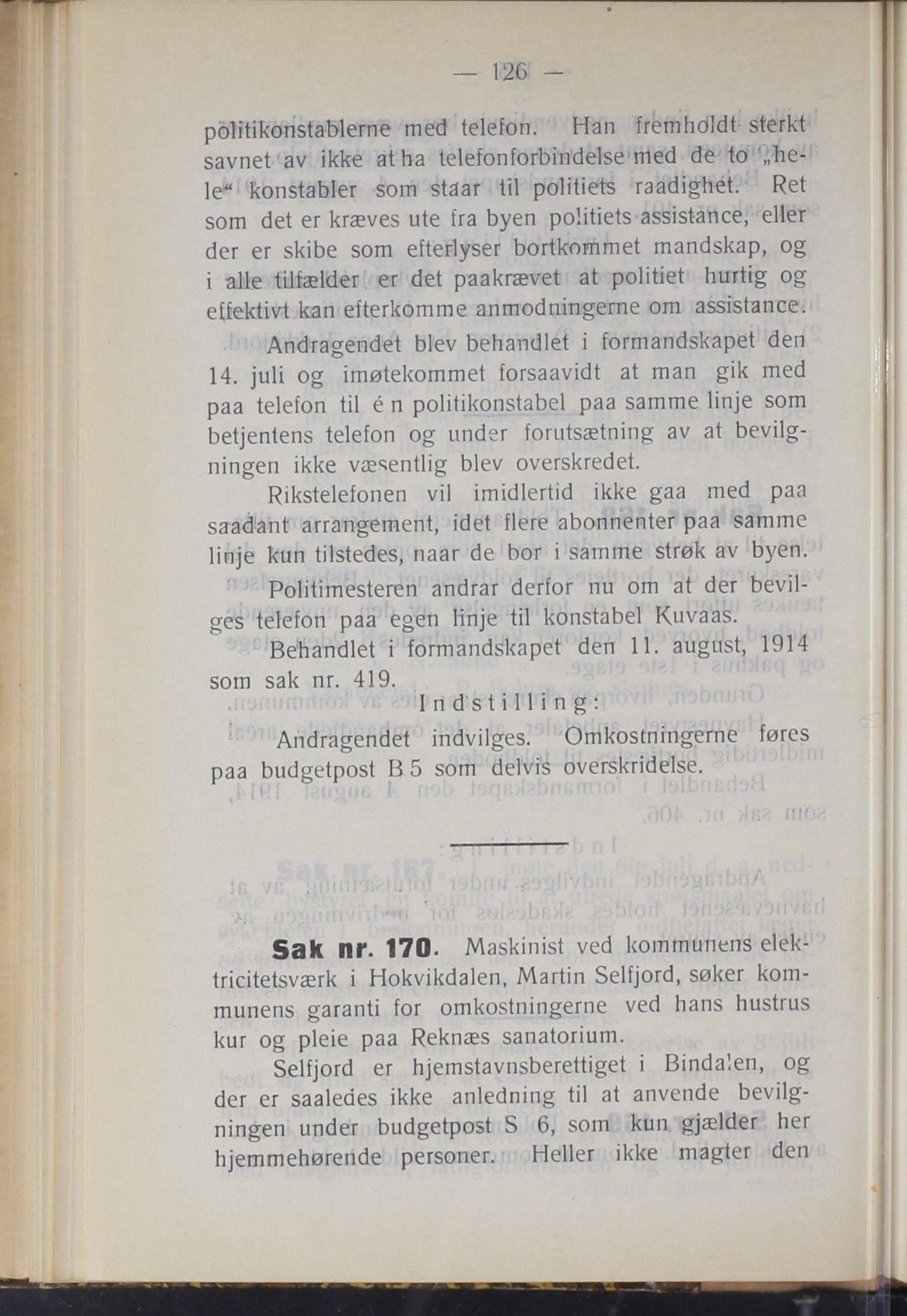 Narvik kommune. Formannskap , AIN/K-18050.150/A/Ab/L0004: Møtebok, 1914