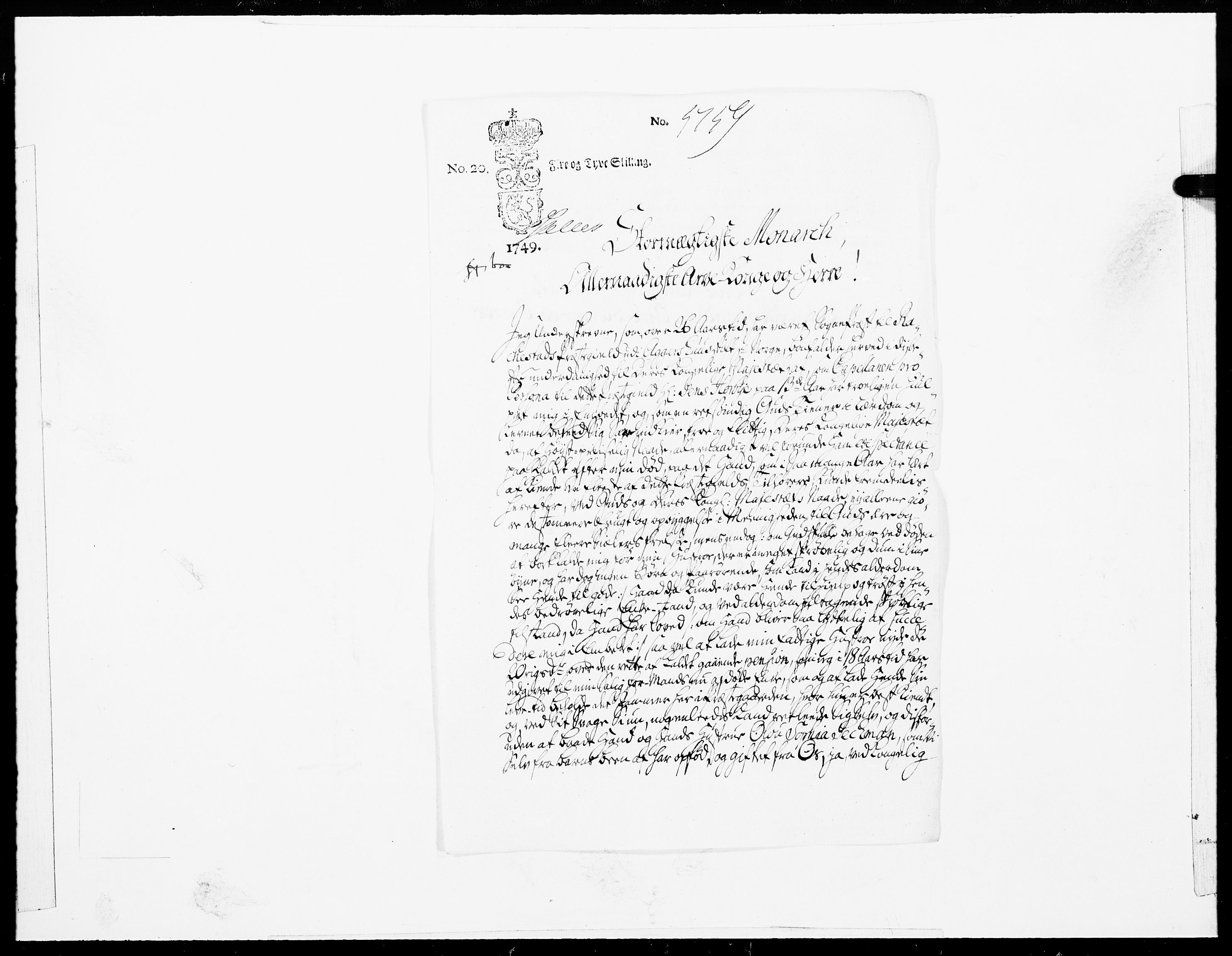 Danske Kanselli 1572-1799, AV/RA-EA-3023/F/Fc/Fcc/Fcca/L0152: Norske innlegg 1572-1799, 1749, p. 6