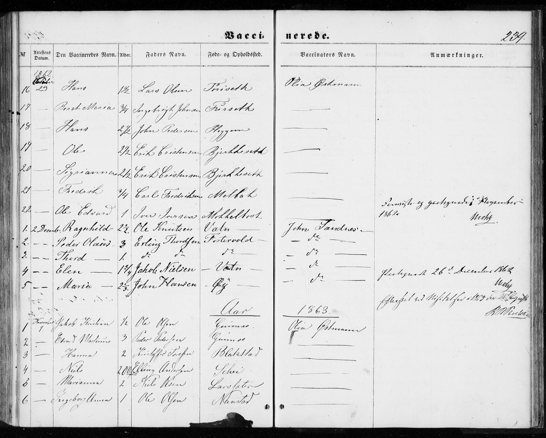 Ministerialprotokoller, klokkerbøker og fødselsregistre - Møre og Romsdal, AV/SAT-A-1454/584/L0965: Parish register (official) no. 584A05, 1857-1868, p. 239