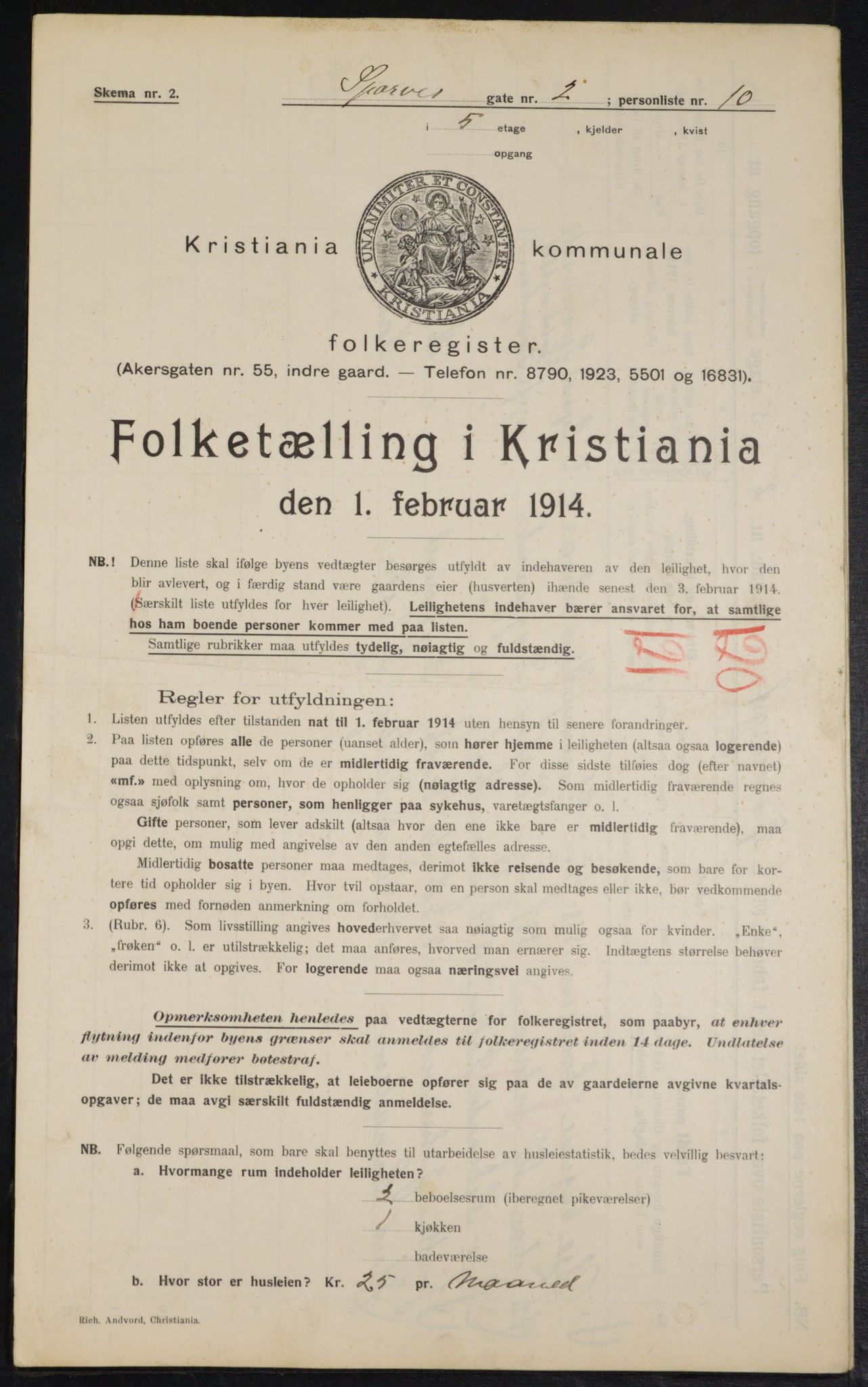 OBA, Municipal Census 1914 for Kristiania, 1914, p. 100330