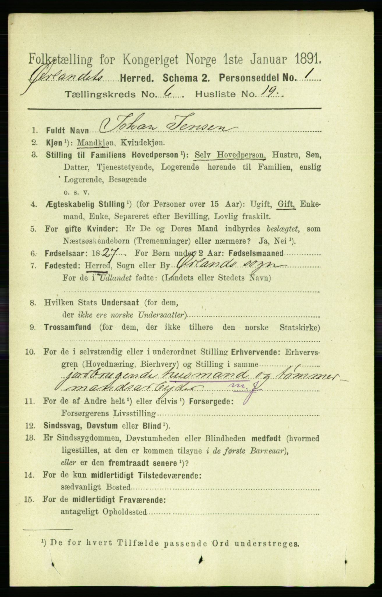 RA, 1891 census for 1621 Ørland, 1891, p. 1958