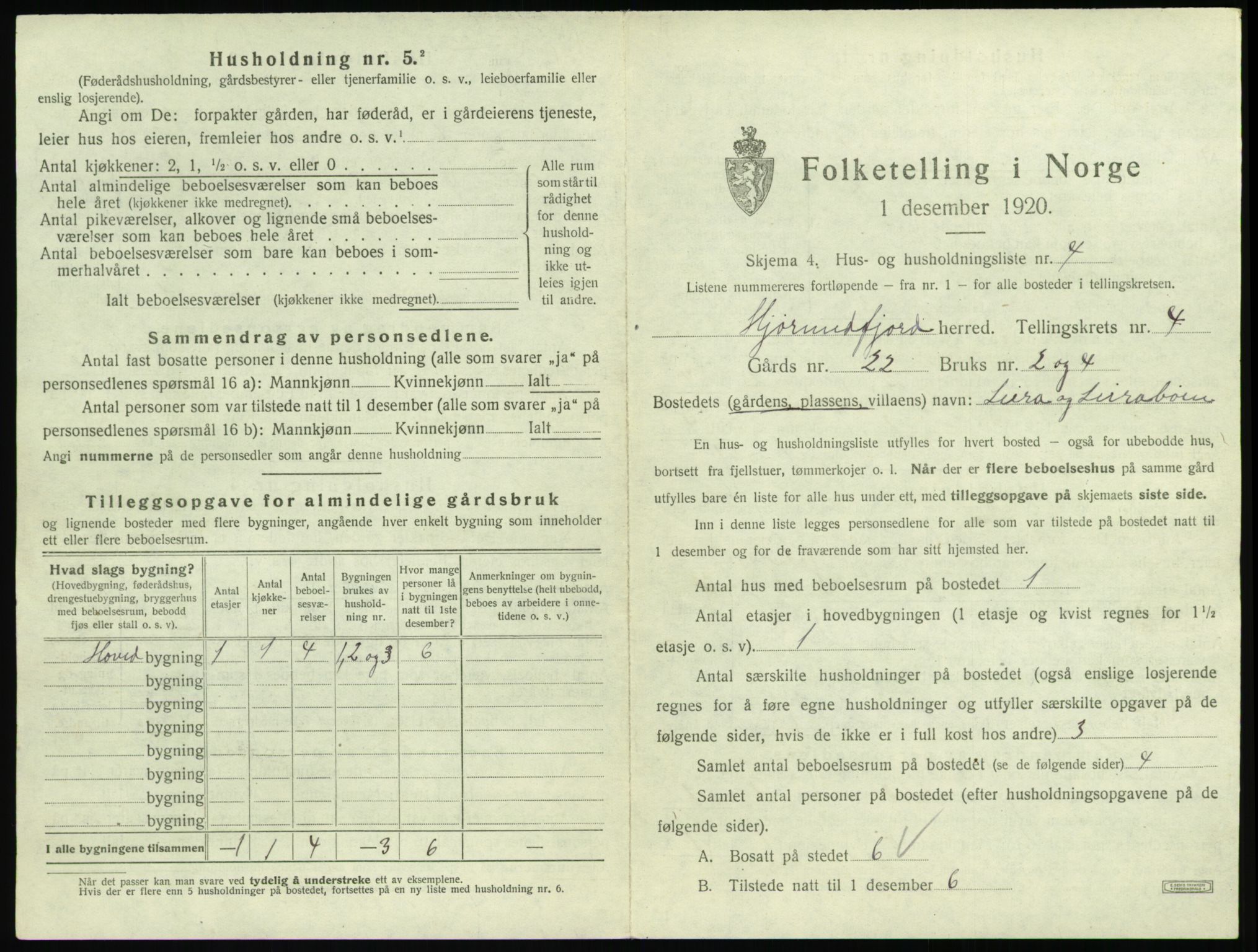 SAT, 1920 census for Hjørundfjord, 1920, p. 183