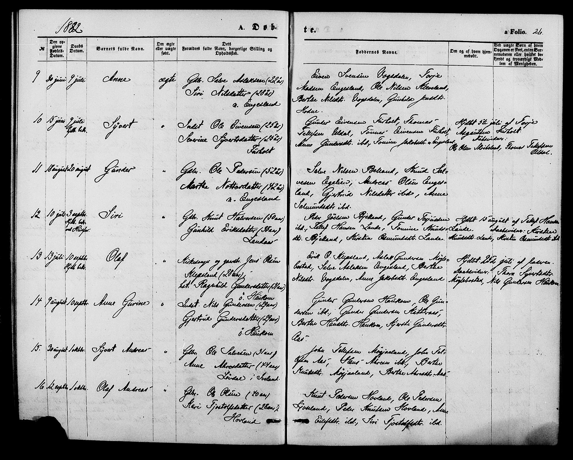 Herefoss sokneprestkontor, SAK/1111-0019/F/Fa/Fab/L0003: Parish register (official) no. A 3, 1875-1886, p. 26
