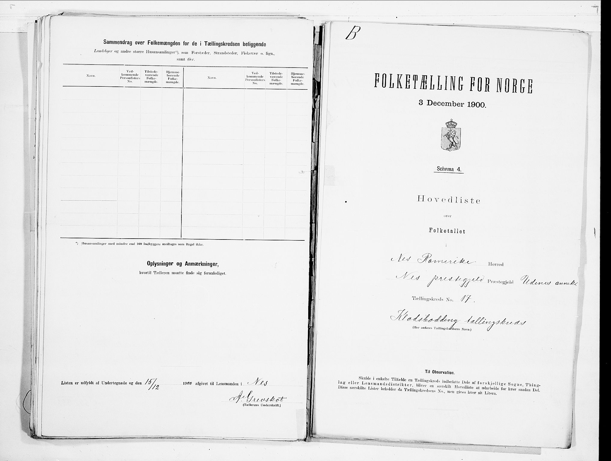 SAO, 1900 census for Nes, 1900, p. 42