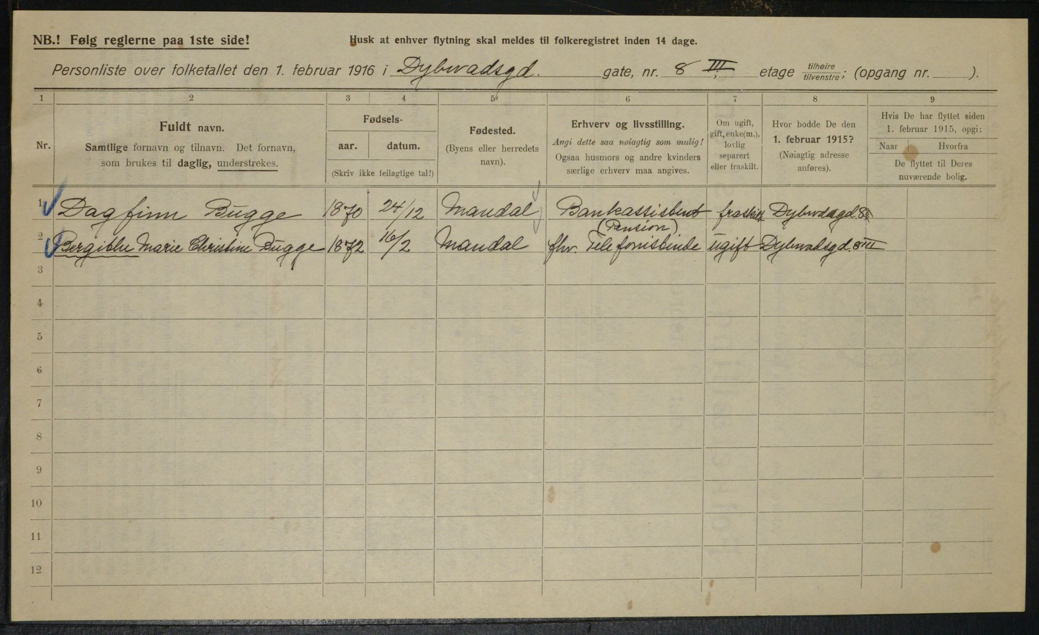 OBA, Municipal Census 1916 for Kristiania, 1916, p. 17621