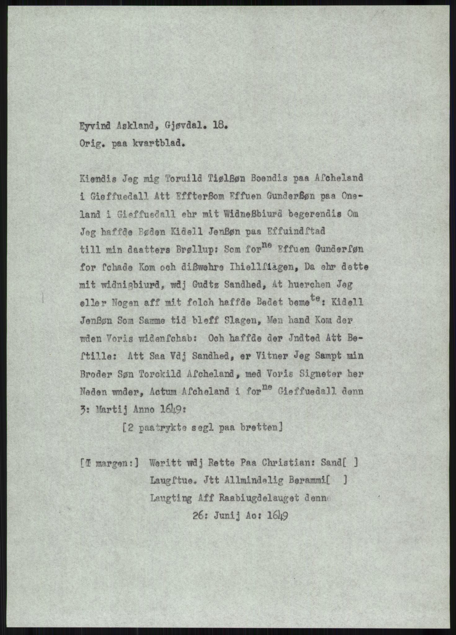 Samlinger til kildeutgivelse, Diplomavskriftsamlingen, AV/RA-EA-4053/H/Ha, p. 269