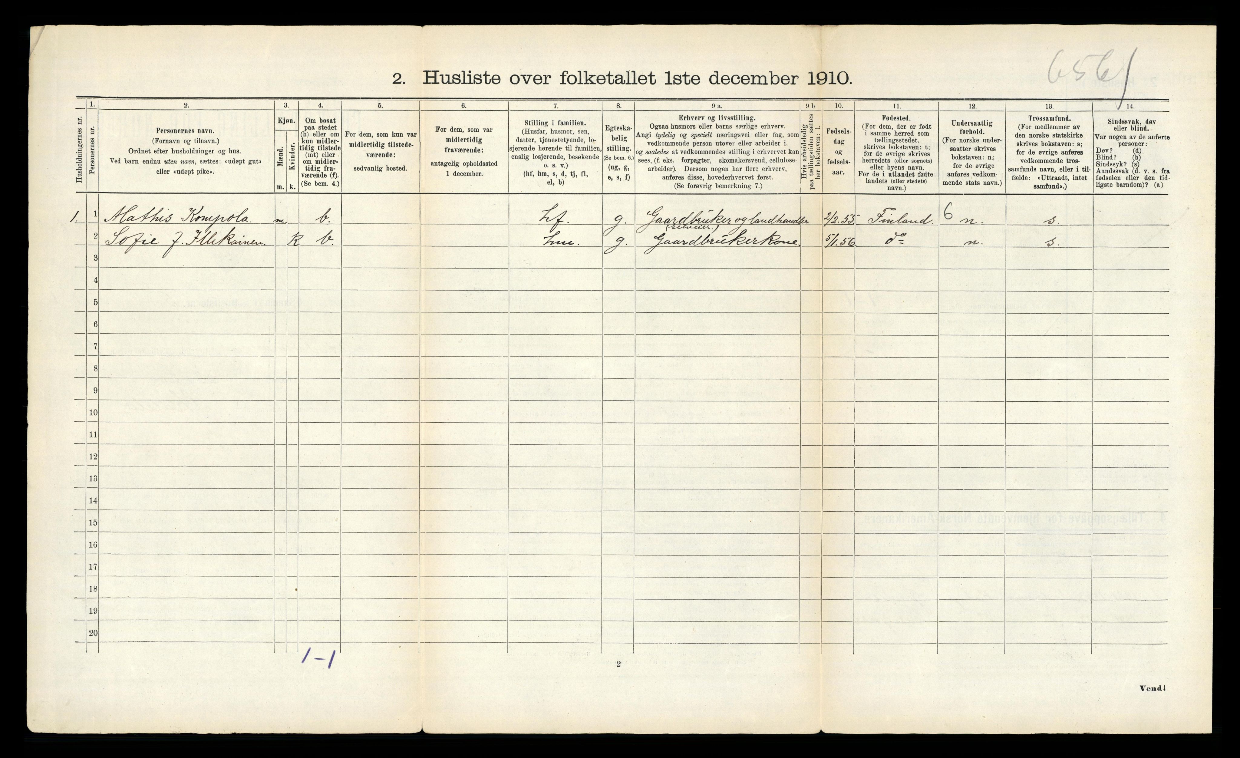 RA, 1910 census for Nord-Varanger, 1910, p. 32